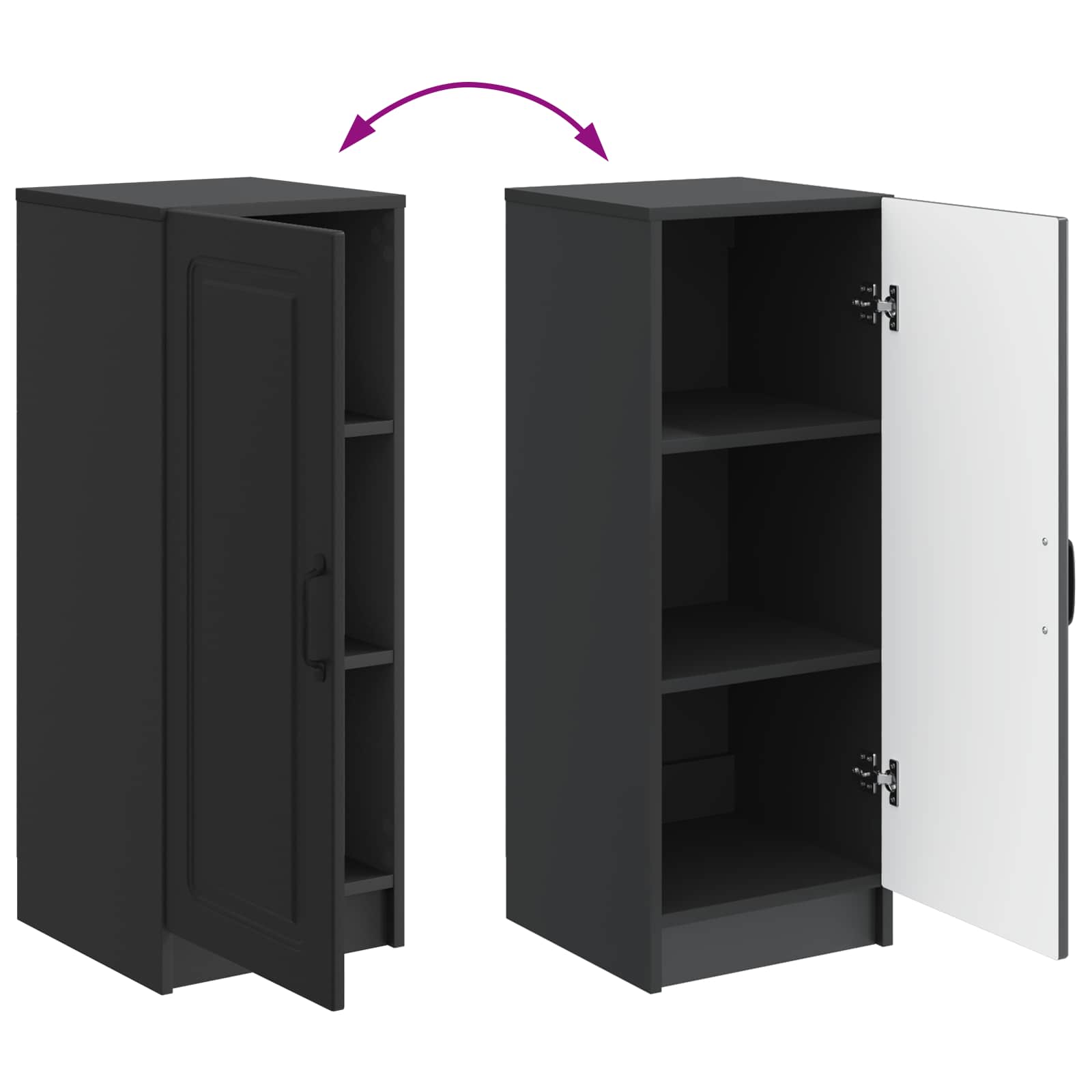 Buffet Noir 33 x 34,5 x 87 cm Bois d'ingénierie - XIOS