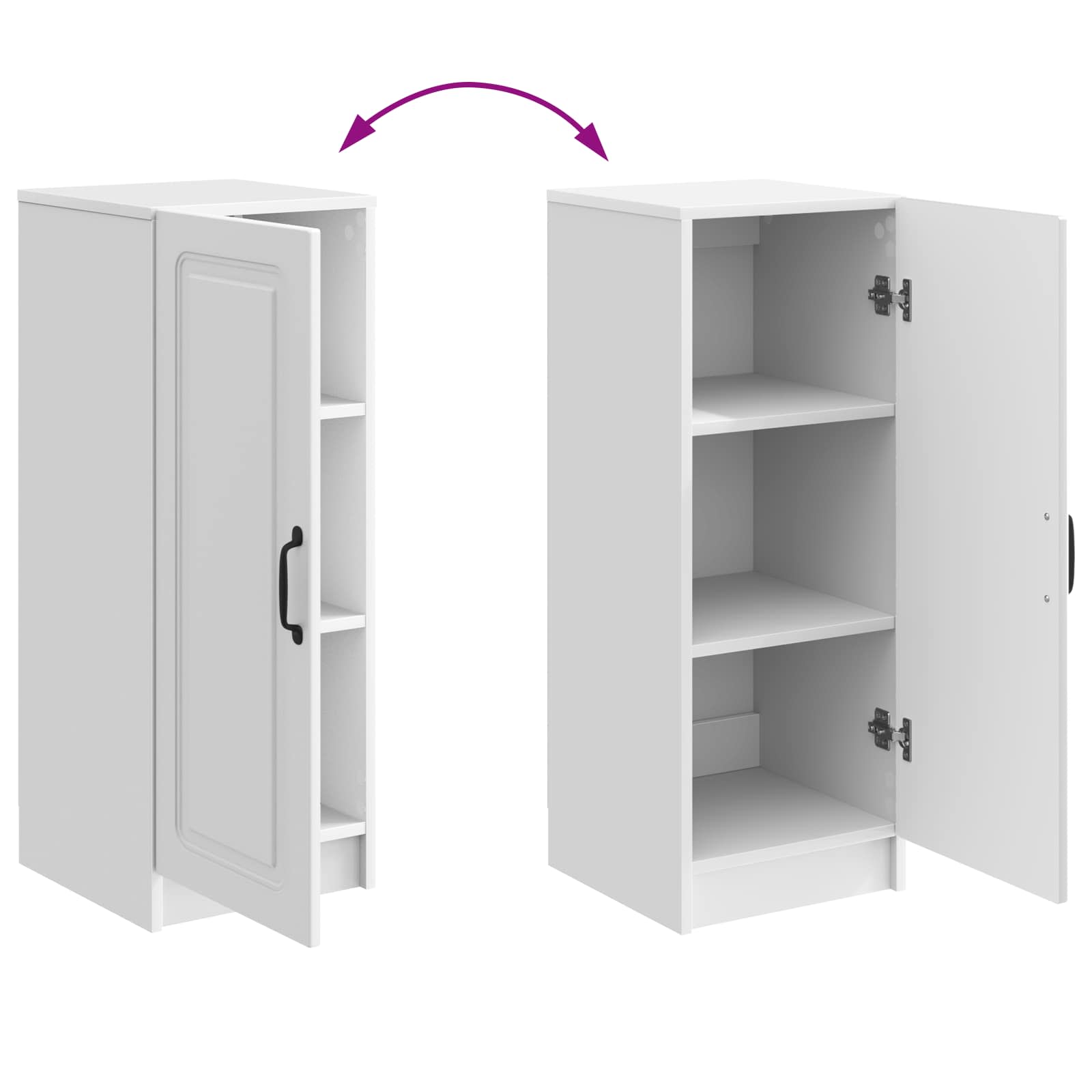 Buffet Blanc brillant 33 x 34,5 x 87 cm Bois d'ingénierie - XIOS