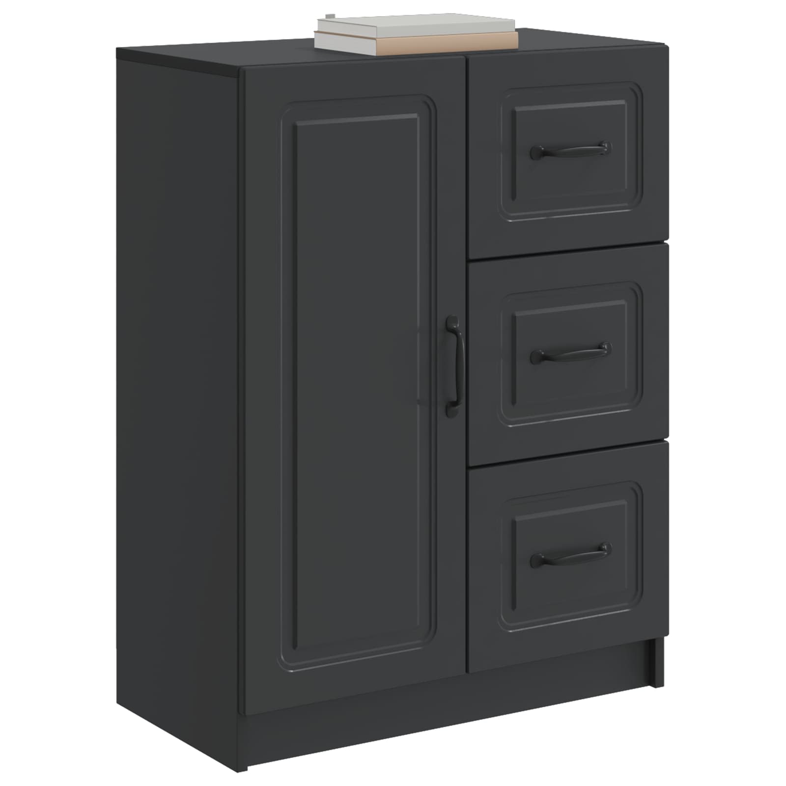 Buffet avec tiroir Noir 66 x 34,5 x 87 cm Bois d'ingénierie - XIOS