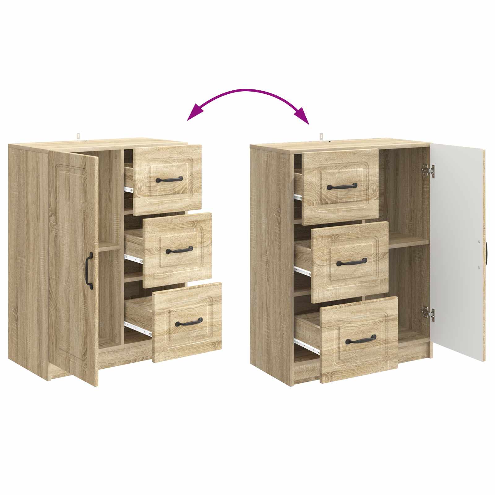 Buffet Chêne Sonoma 66 x 34,5 x 87 cm Bois d'ingénierie - XIOS