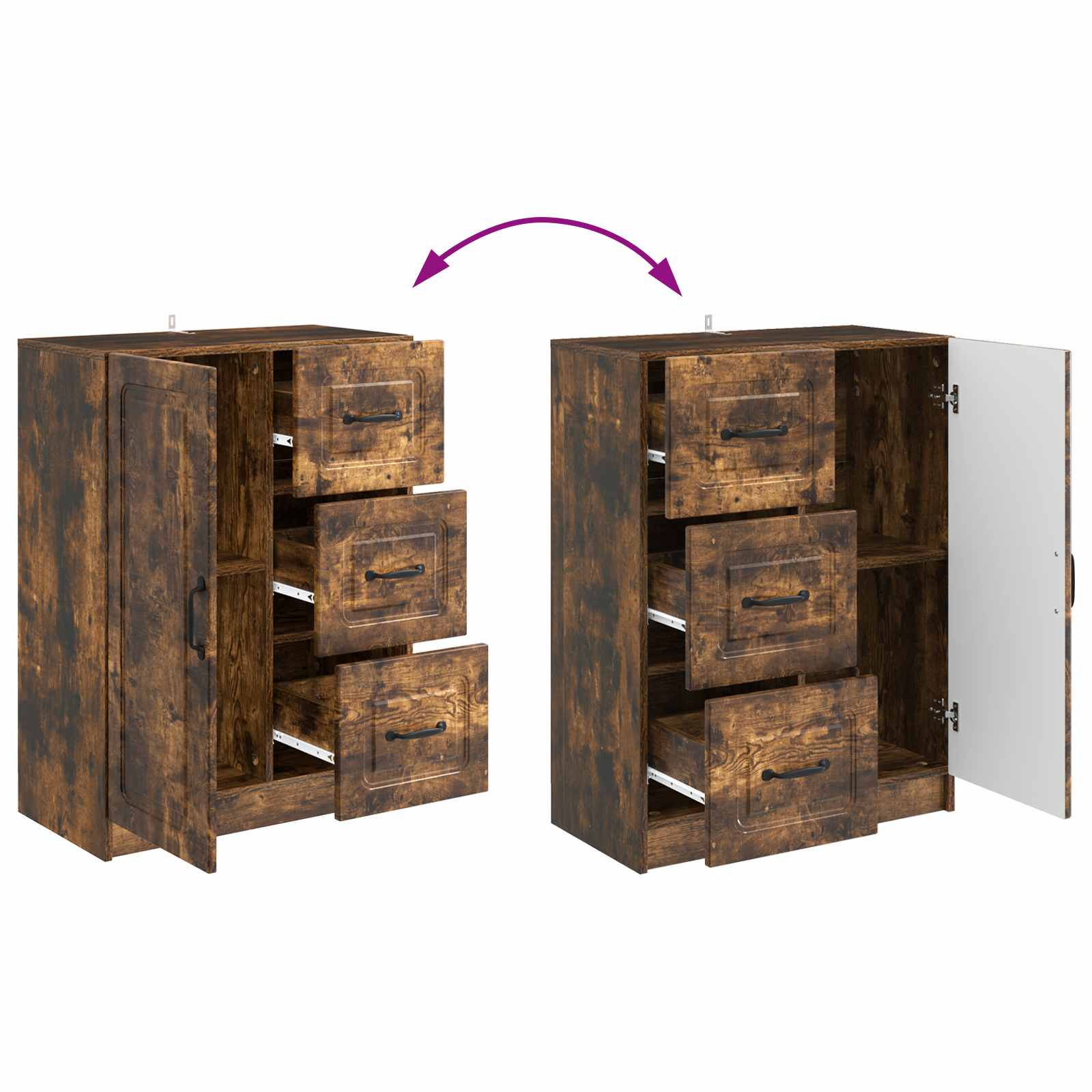 Buffet Chêne fumé 66 x 34,5 x 87 cm Bois d'ingénierie - XIOS