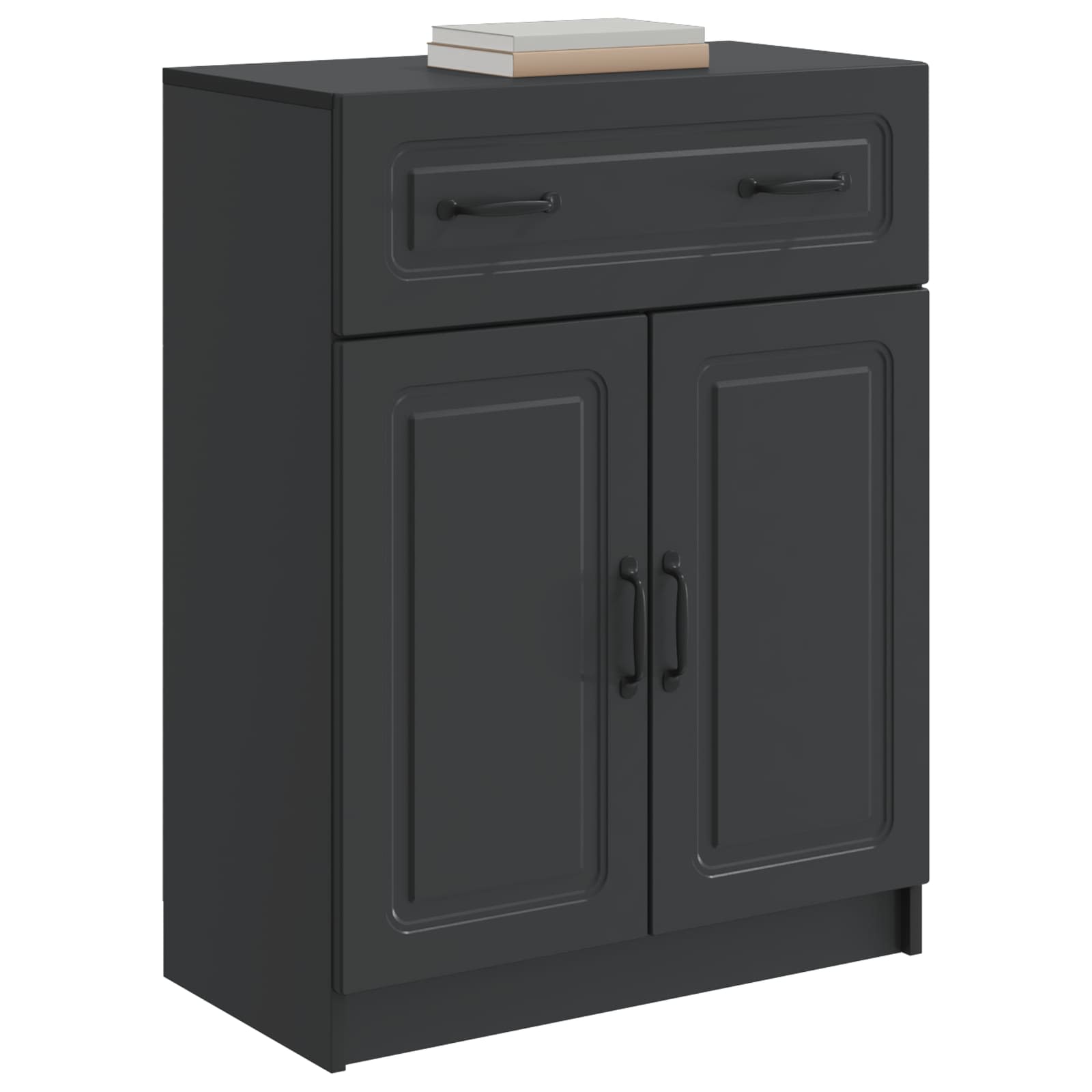 Buffet avec tiroir Noir 66 x 34,5 x 87 cm Bois d'ingénierie - XIOS