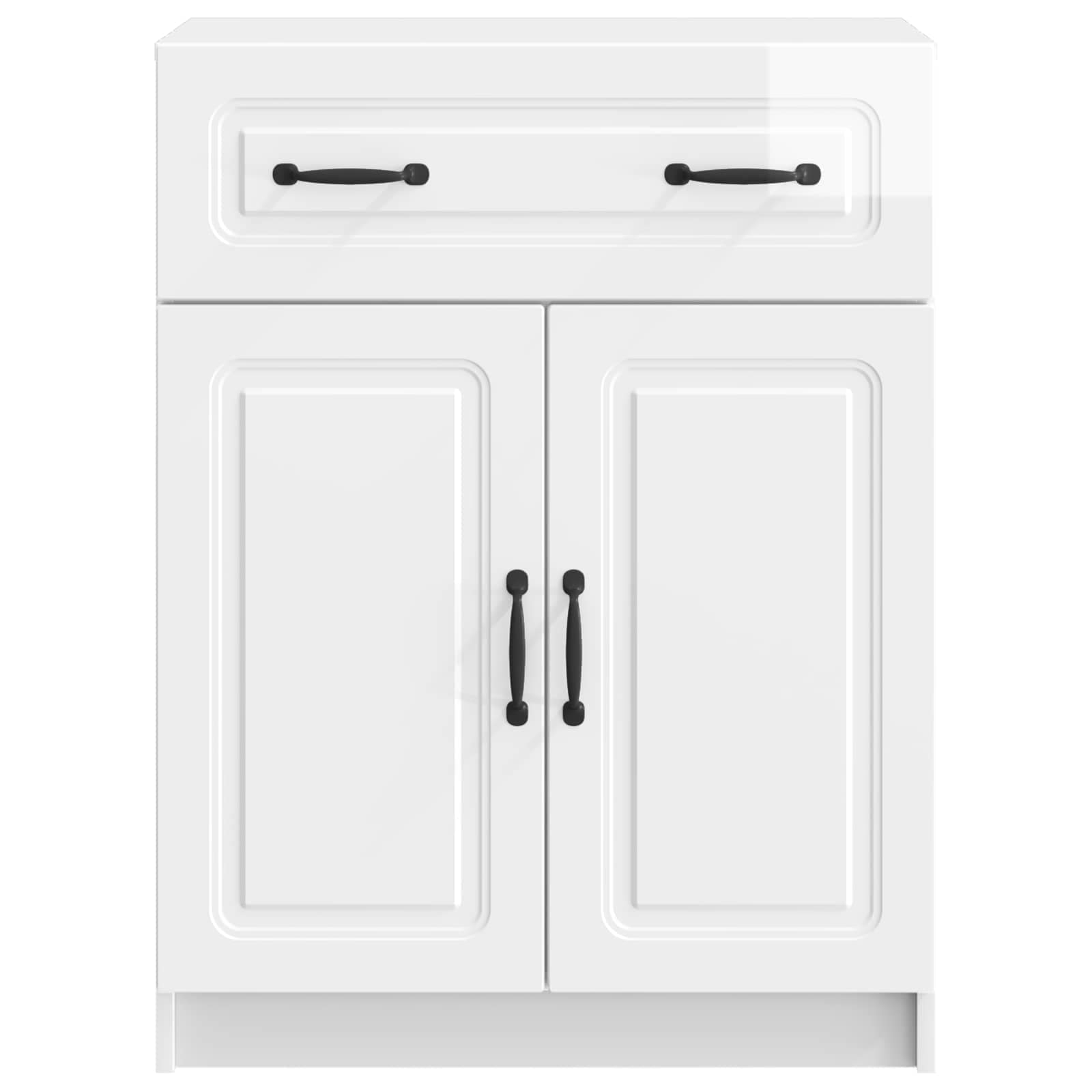 Buffet Blanc brillant 66 x 34,5 x 87 cm Bois d'ingénierie - XIOS