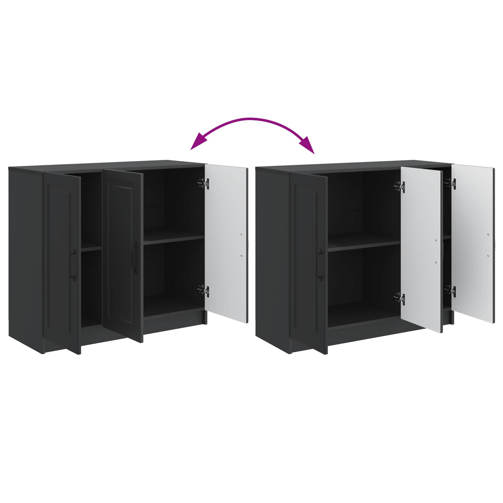 Buffet Noir 89 x 34,5 x 77 cm Bois d'ingénierie - XIOS