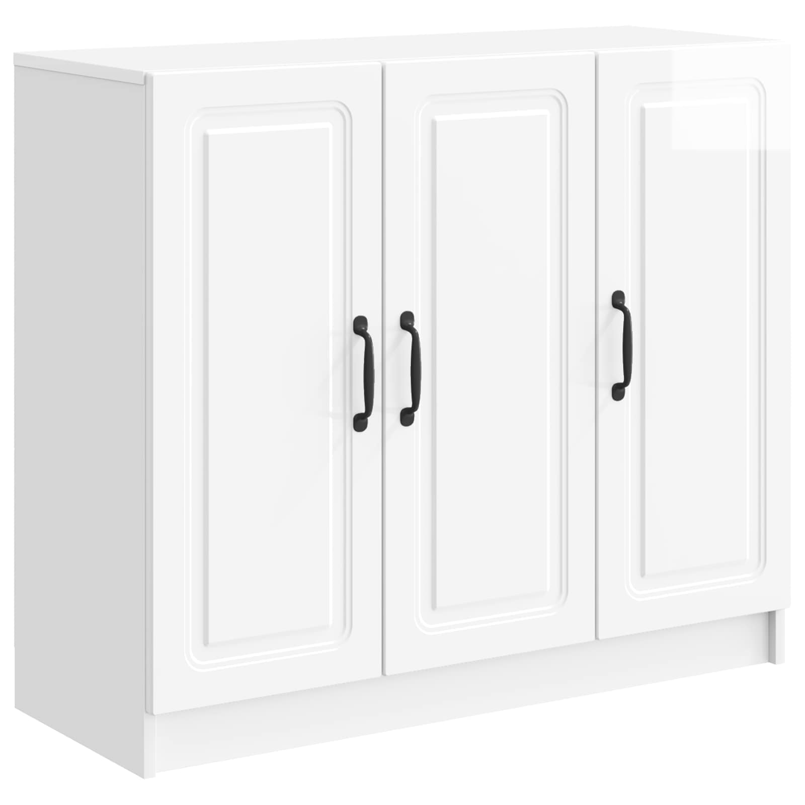 Buffet Blanc brillant 89 x 34,5 x 77 cm Bois d'ingénierie - XIOS