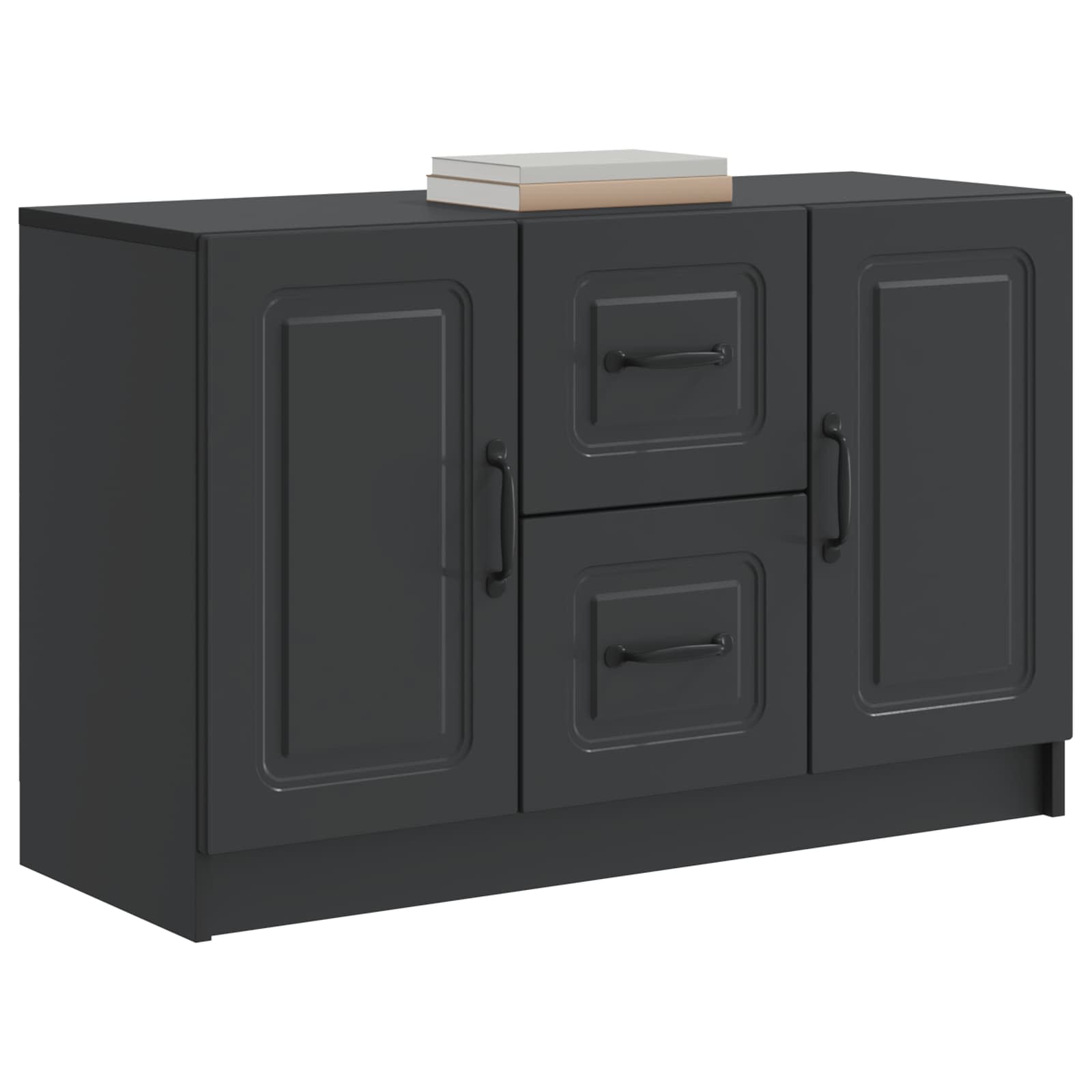 Buffet avec tiroir Noir 89 x 34,5 x 57 cm Bois d'ingénierie - XIOS