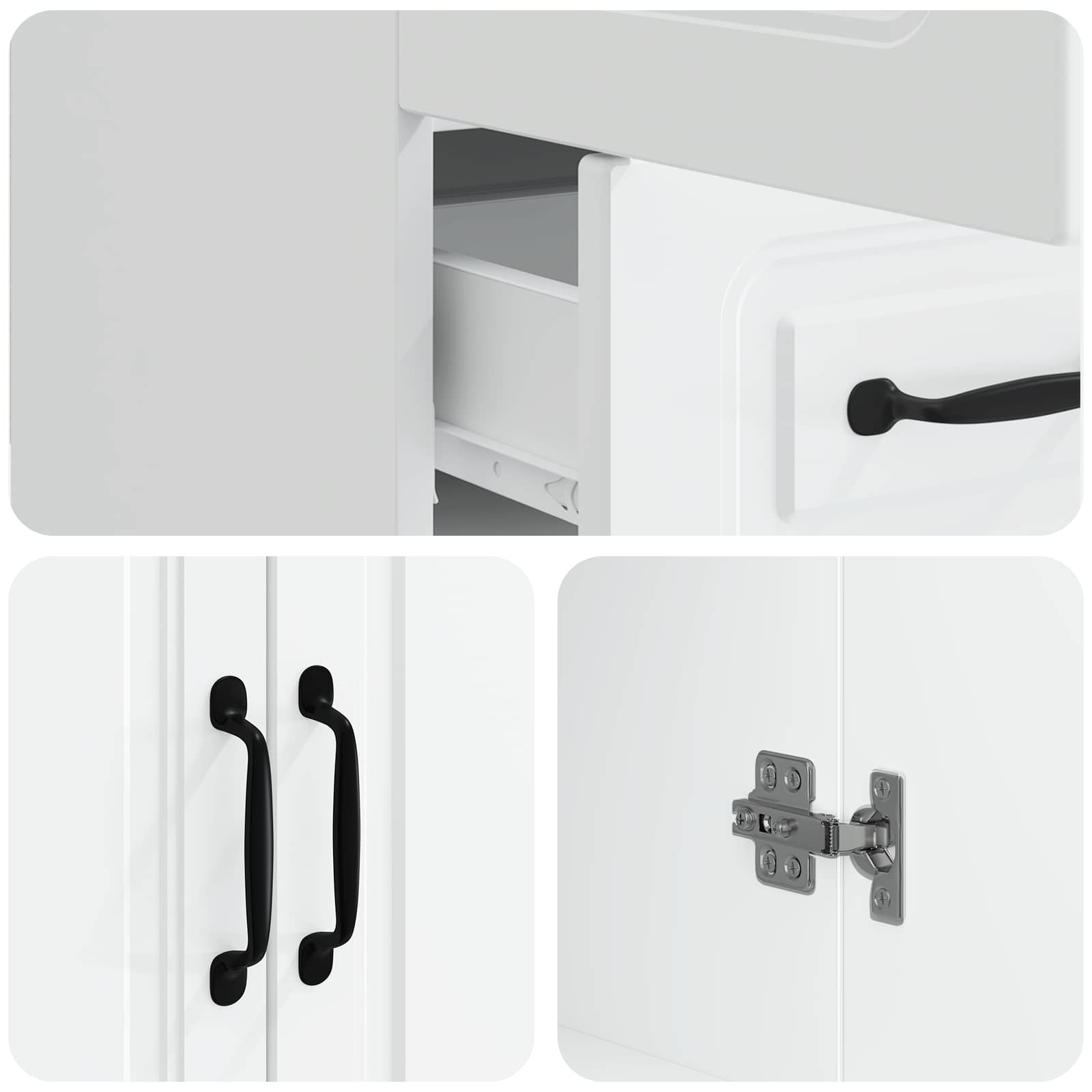 Buffet avec tiroir Blanc 66 x 34,5 x 92 cm Bois d'ingénierie - XIOS
