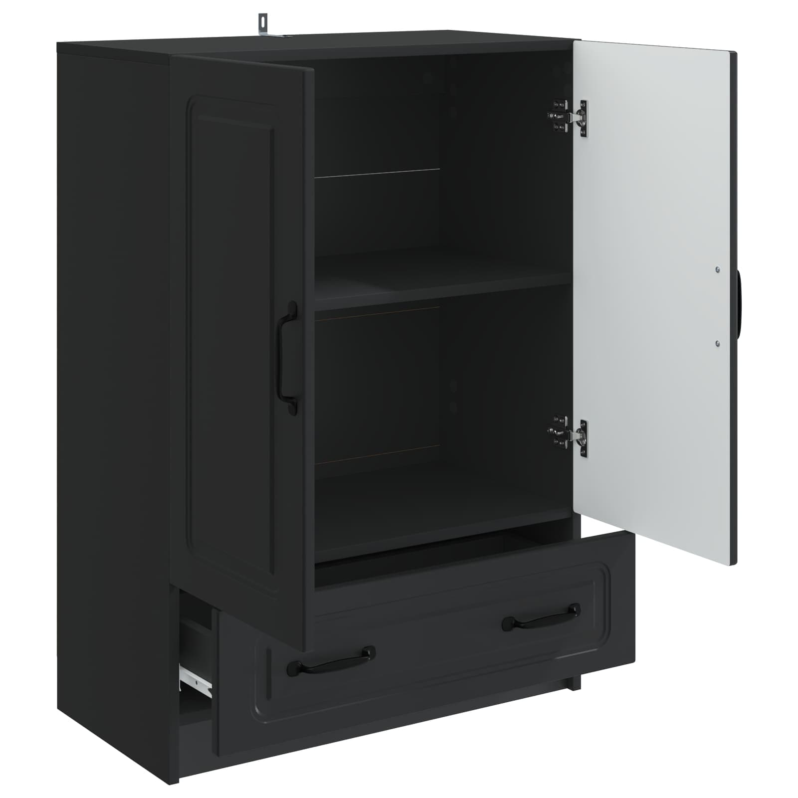 Buffet avec tiroir Noir 66 x 34,5 x 92 cm Bois d'ingénierie - XIOS