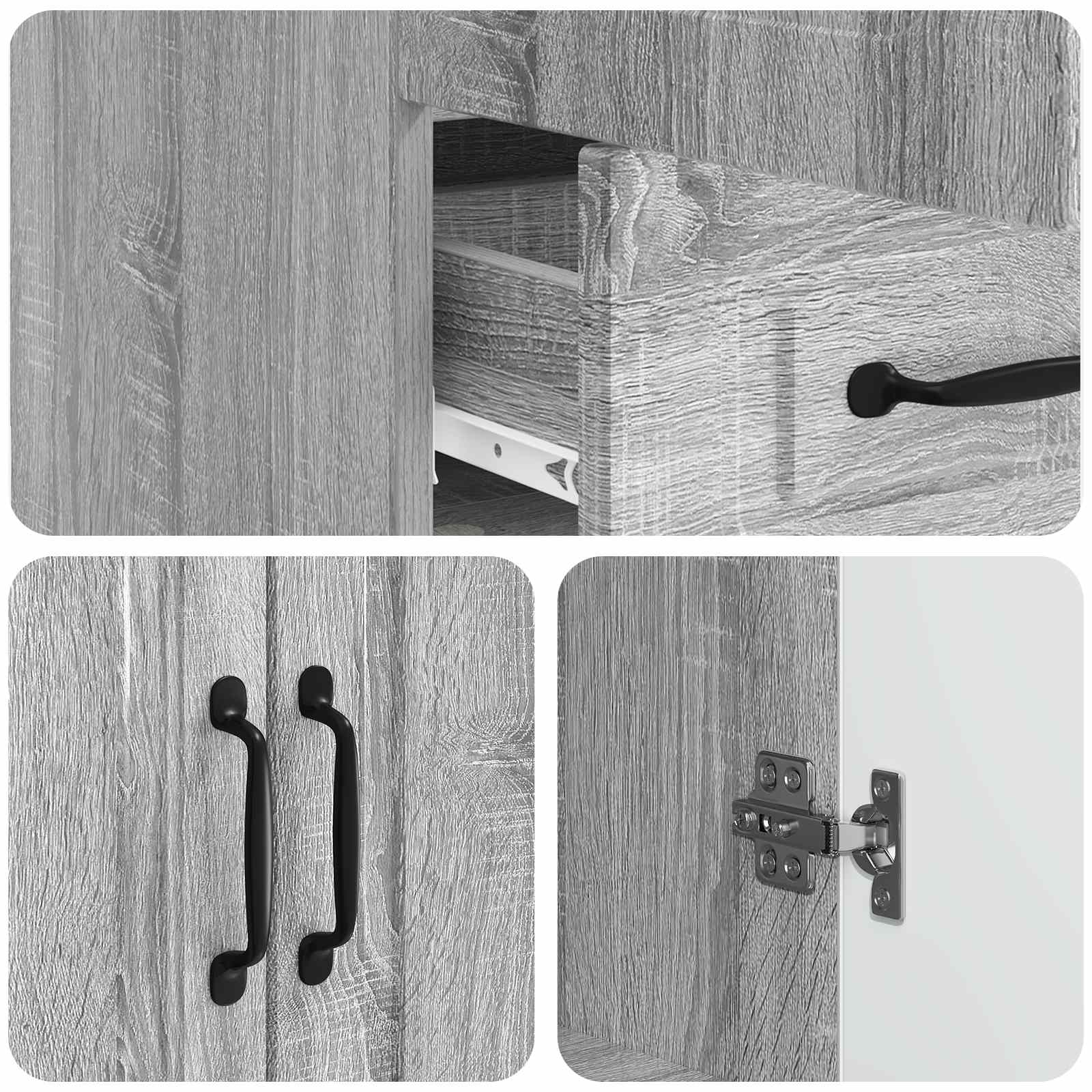 Buffet Sonoma gris 66 x 34,5 x 92 cm Bois d'ingénierie - XIOS