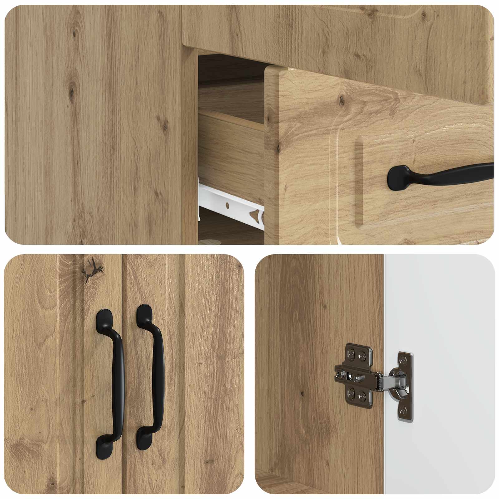 Buffet Chêne artisanal 66 x 34,5 x 92 cm Bois d'ingénierie - XIOS