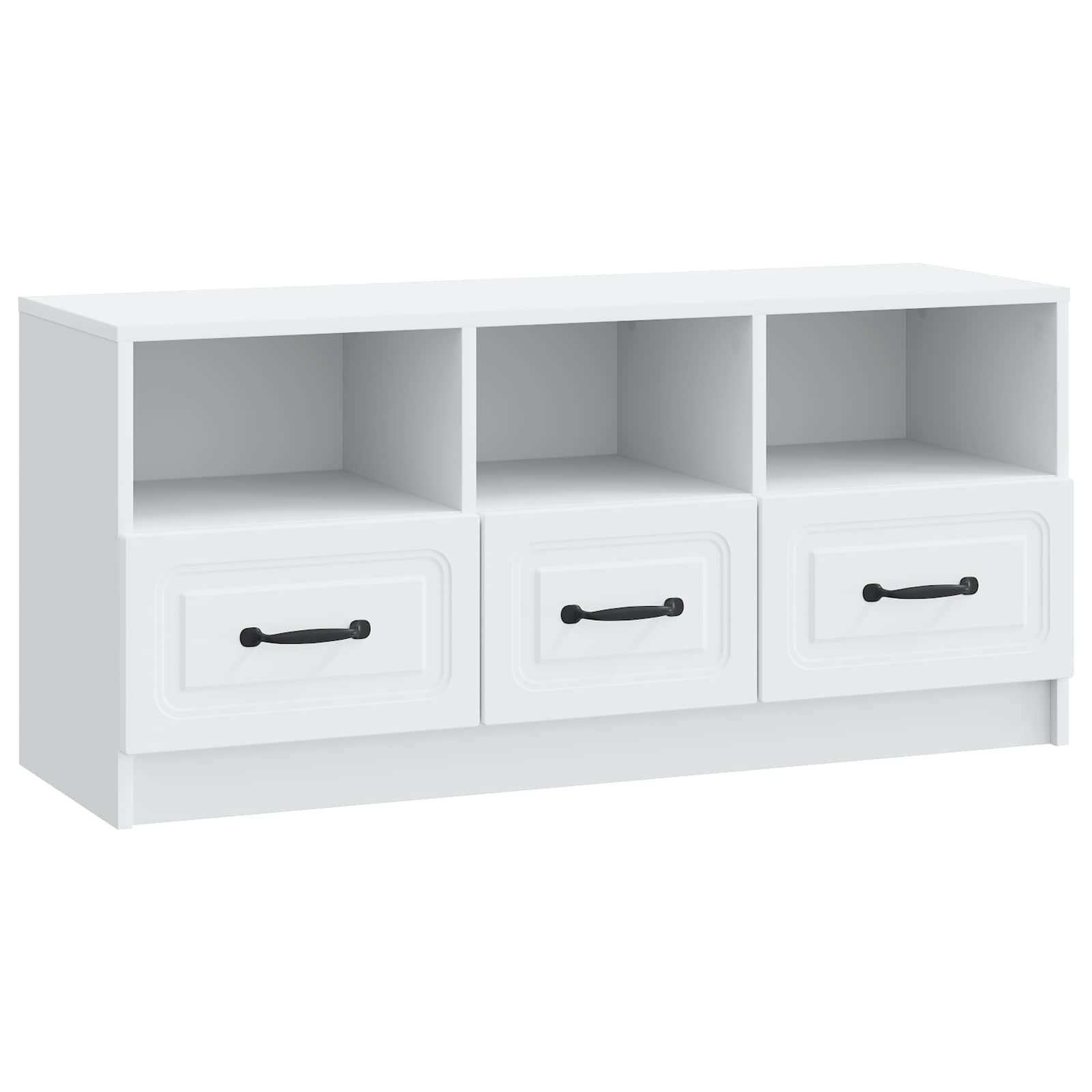 Meuble TV Blanc 102 x 34,5 x 47 cm Bois d'ingénierie - XIOS