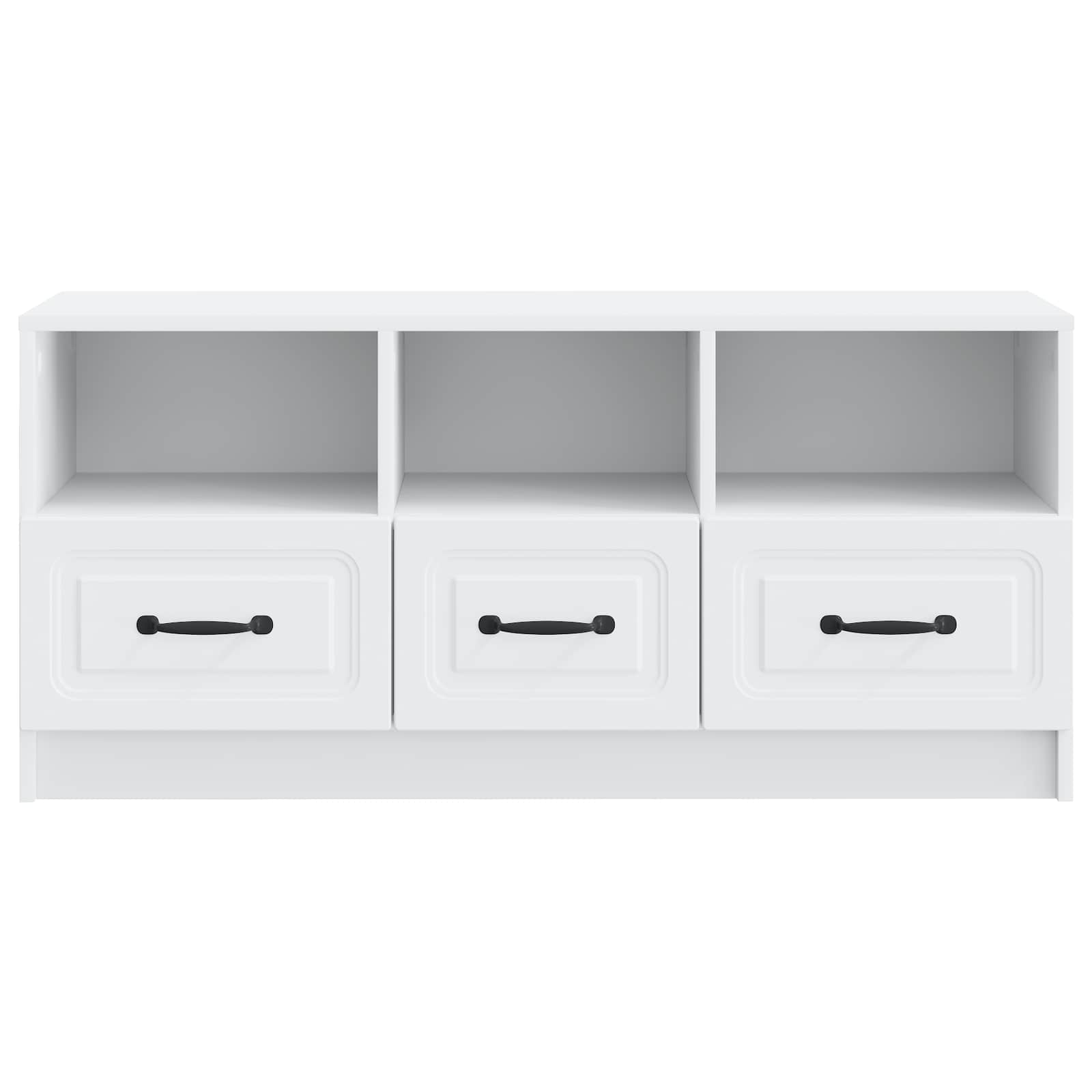 Meuble TV Blanc 102 x 34,5 x 47 cm Bois d'ingénierie - XIOS