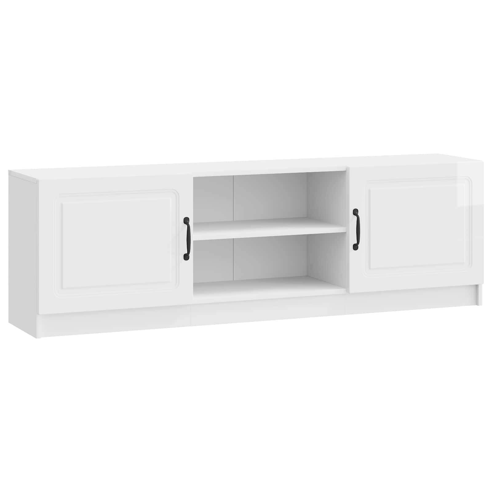 Meuble TV Blanc brillant 150 x 31 x 47 cm Bois d'ingénierie - XIOS
