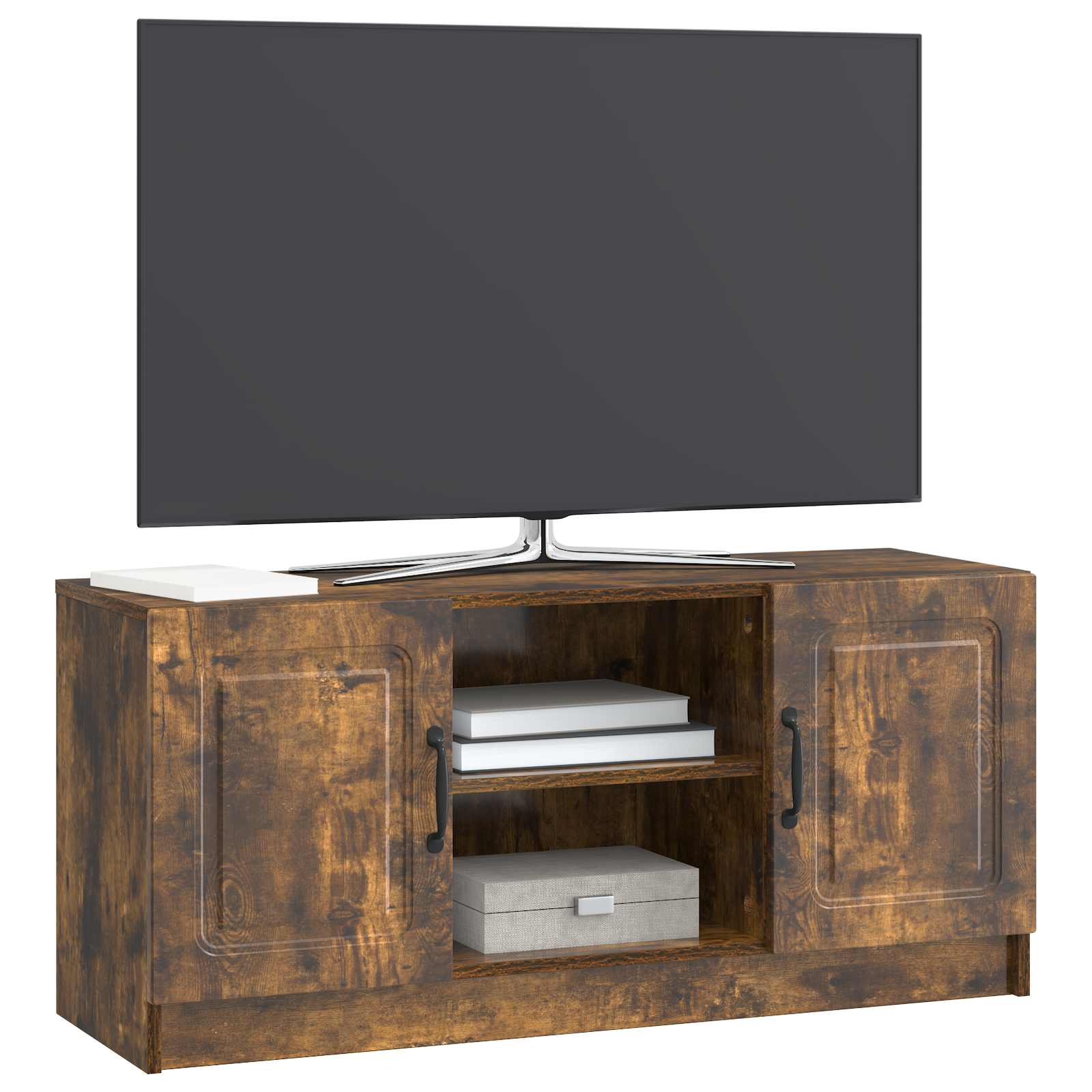 Meuble TV Chêne fumé 102 x 34,5 x 47 cm Bois d'ingénierie - XIOS