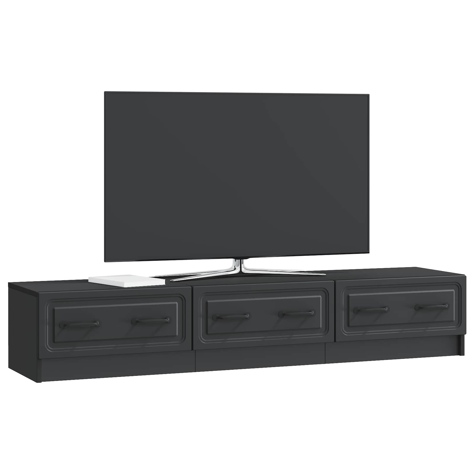 Meuble TV avec tiroir Noir 147 x 34,5 x 27 cm Bois d'ingénierie - XIOS