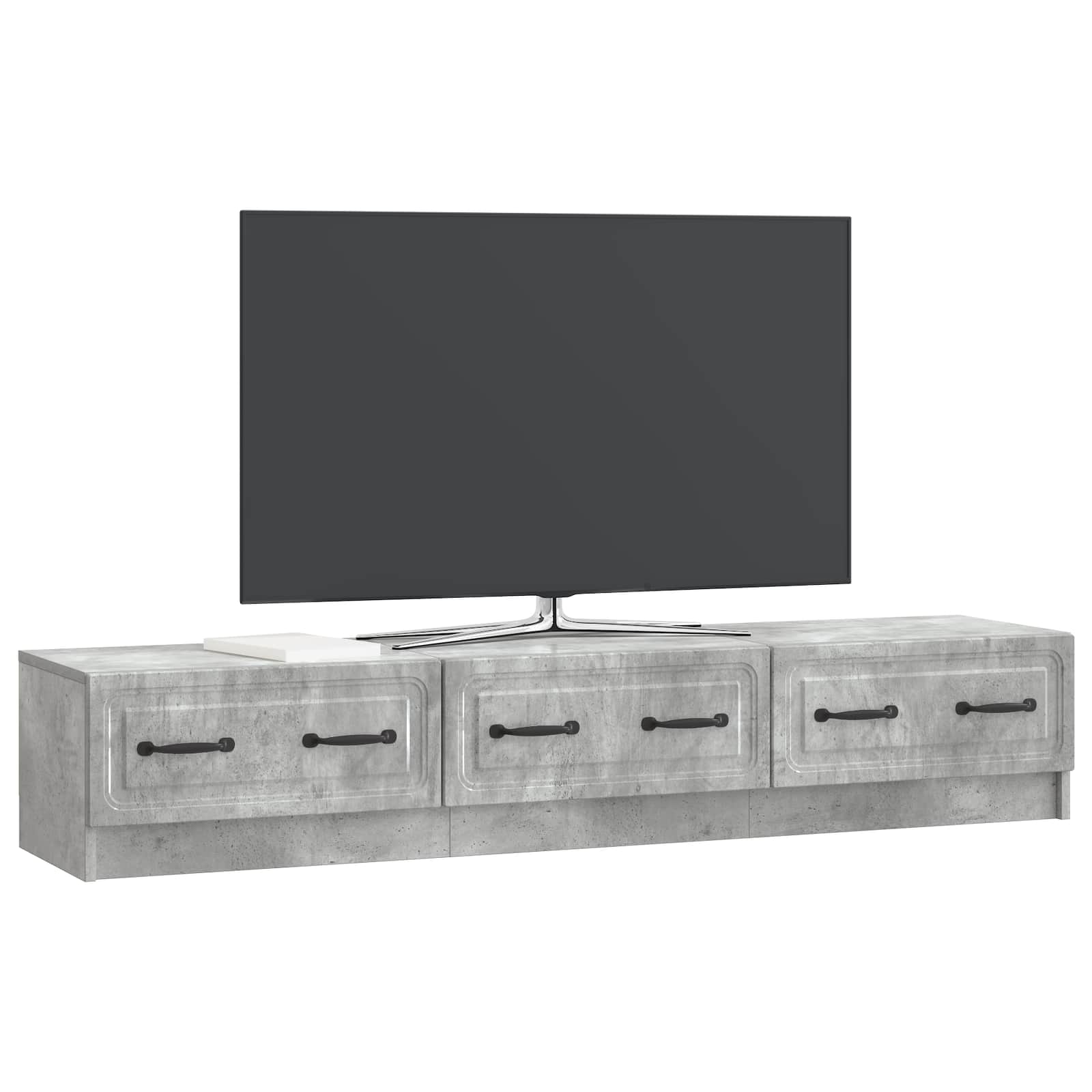 Meuble TV Gris béton 147 x 34,5 x 27 cm Bois d'ingénierie - XIOS