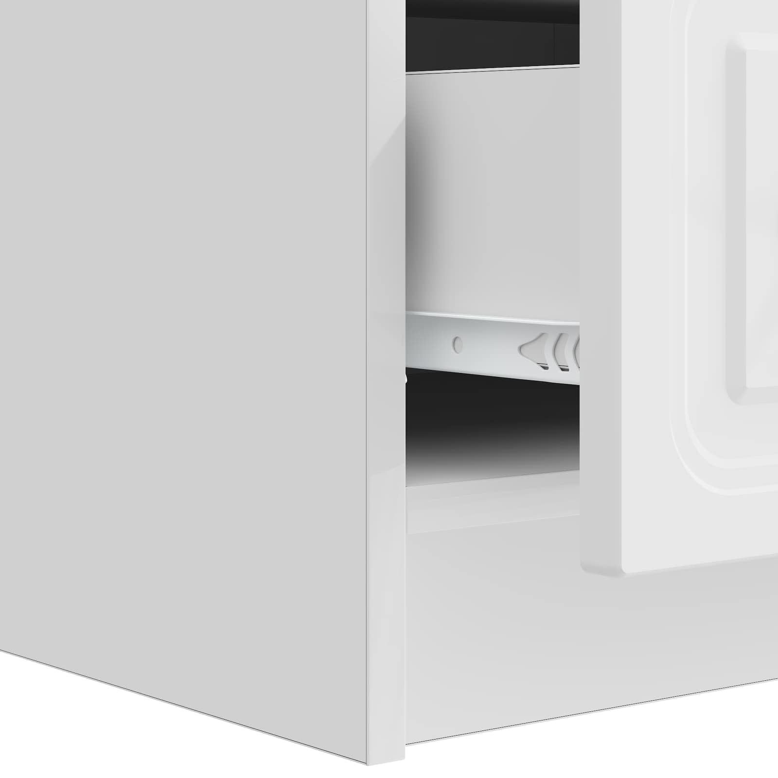 Meuble TV Blanc brillant 147 x 34,5 x 27 cm Bois d'ingénierie - XIOS