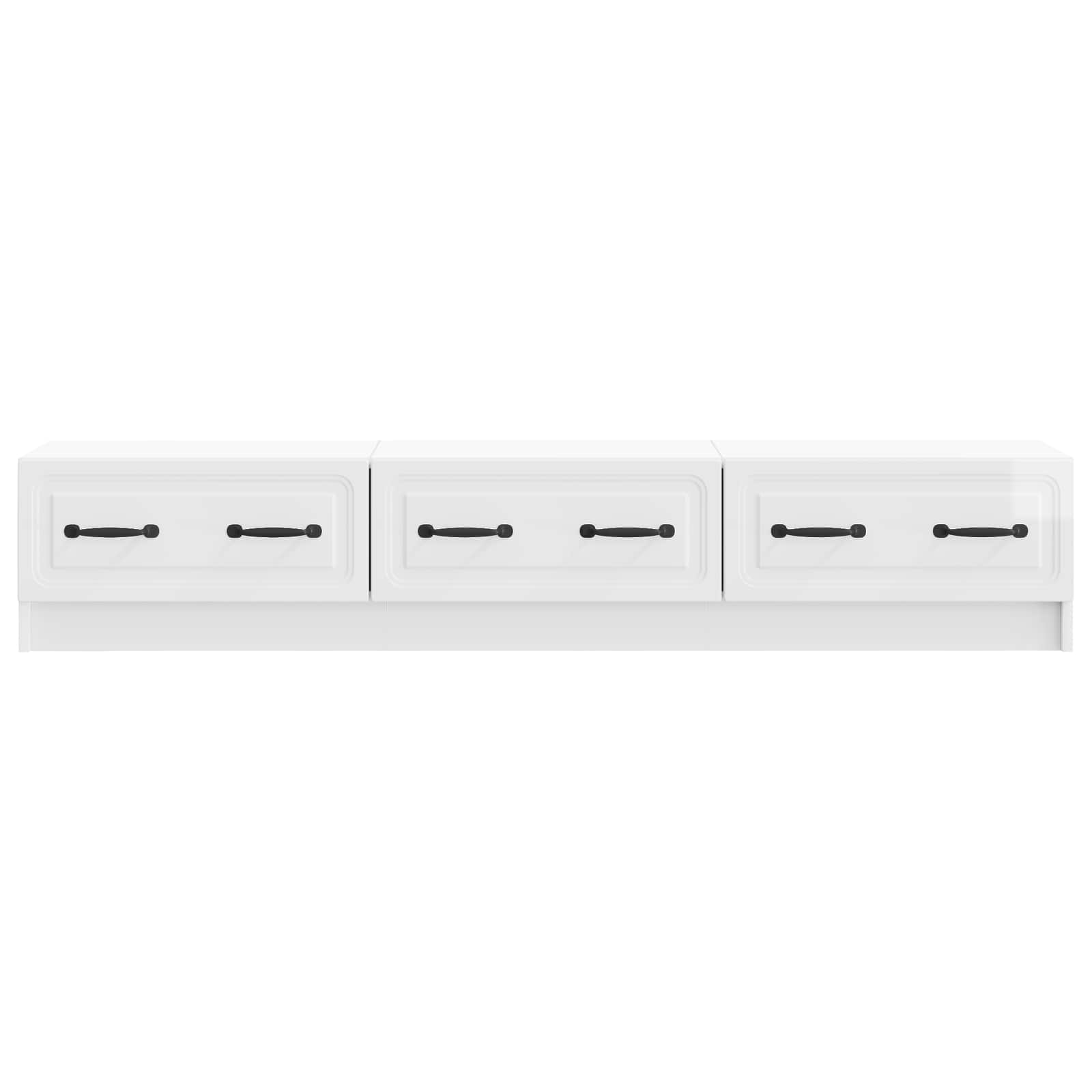Meuble TV Blanc brillant 147 x 34,5 x 27 cm Bois d'ingénierie - XIOS