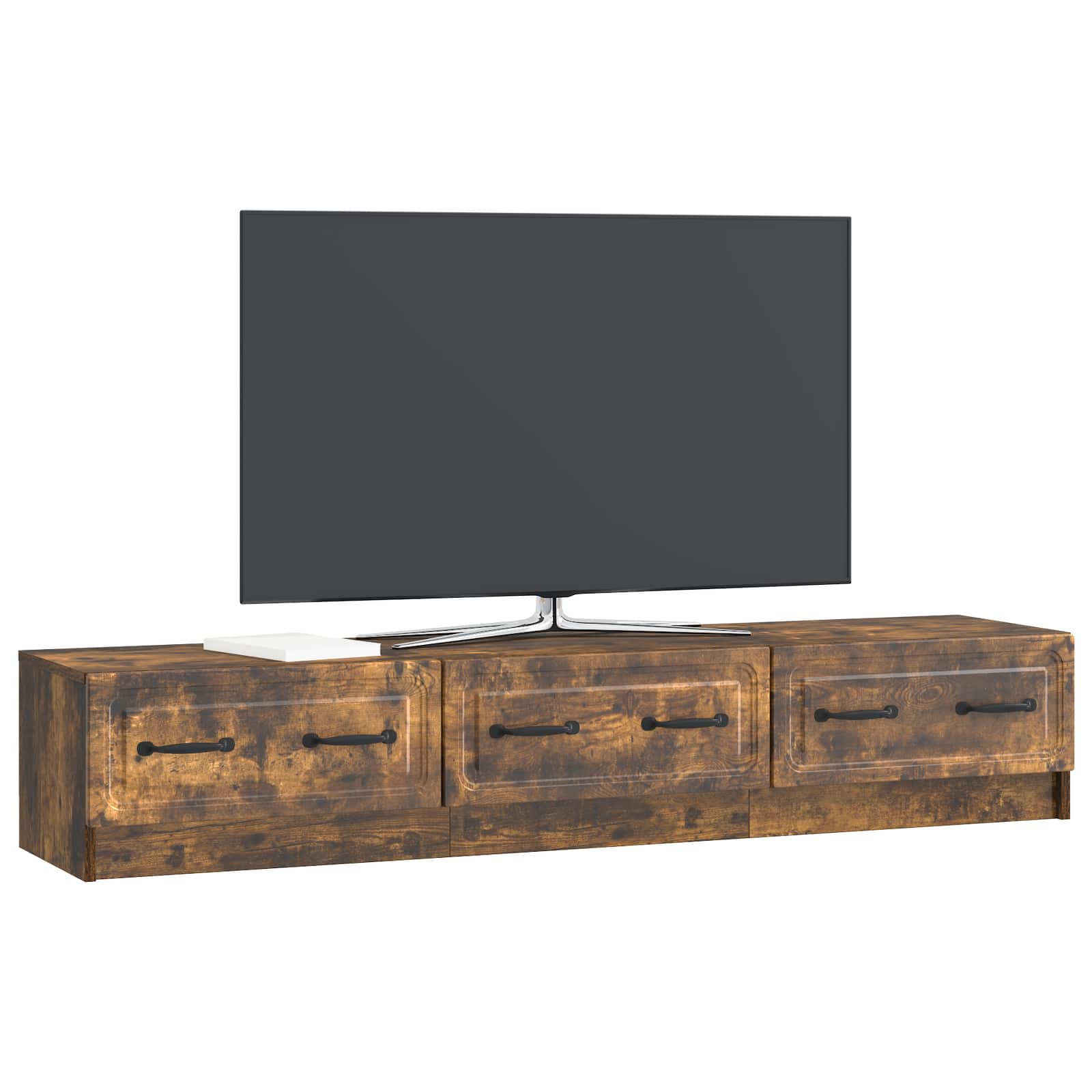 Meuble TV Chêne fumé 147 x 34,5 x 27 cm Bois d'ingénierie - XIOS