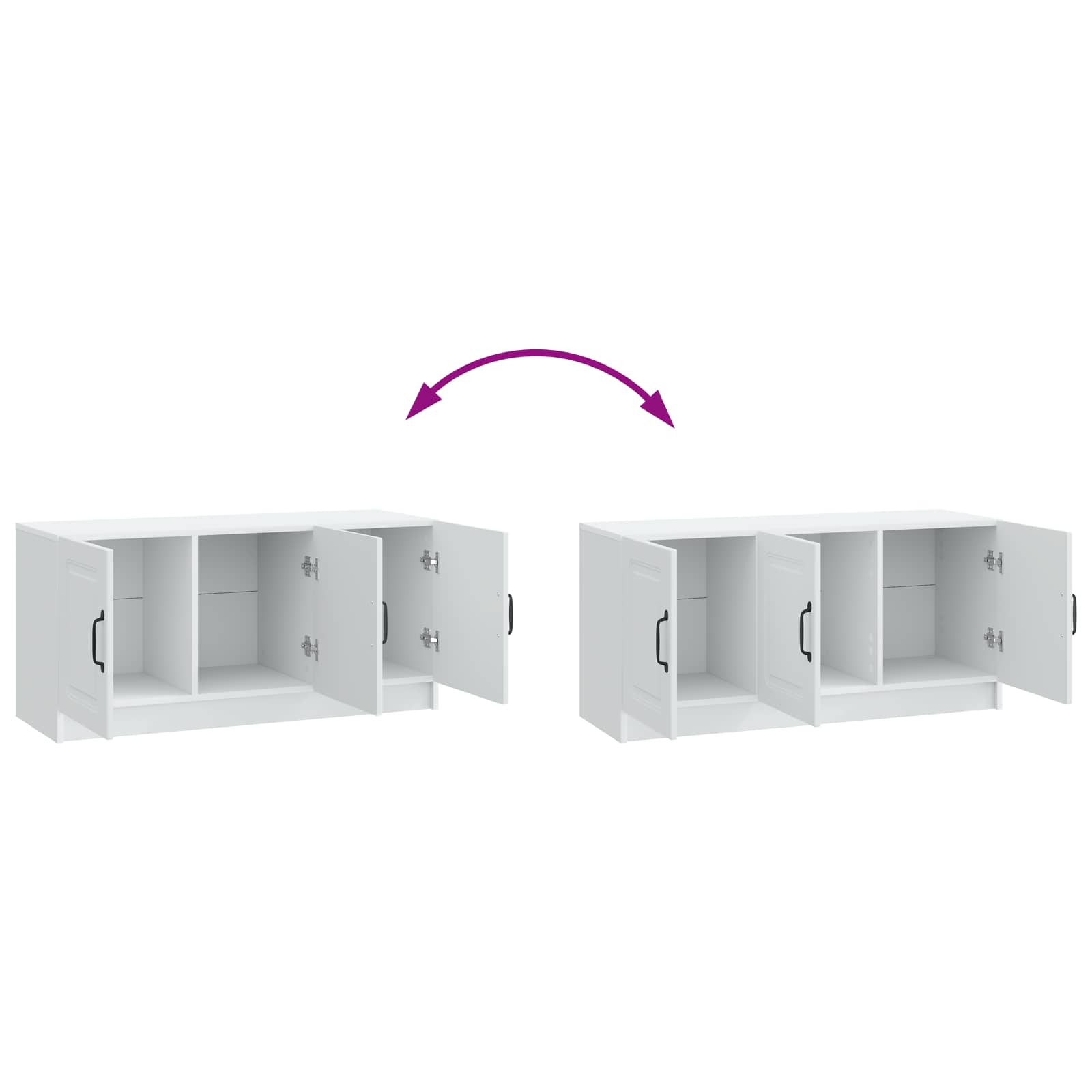 Meuble TV Blanc 99 x 34,5 x 47 cm Bois d'ingénierie - XIOS