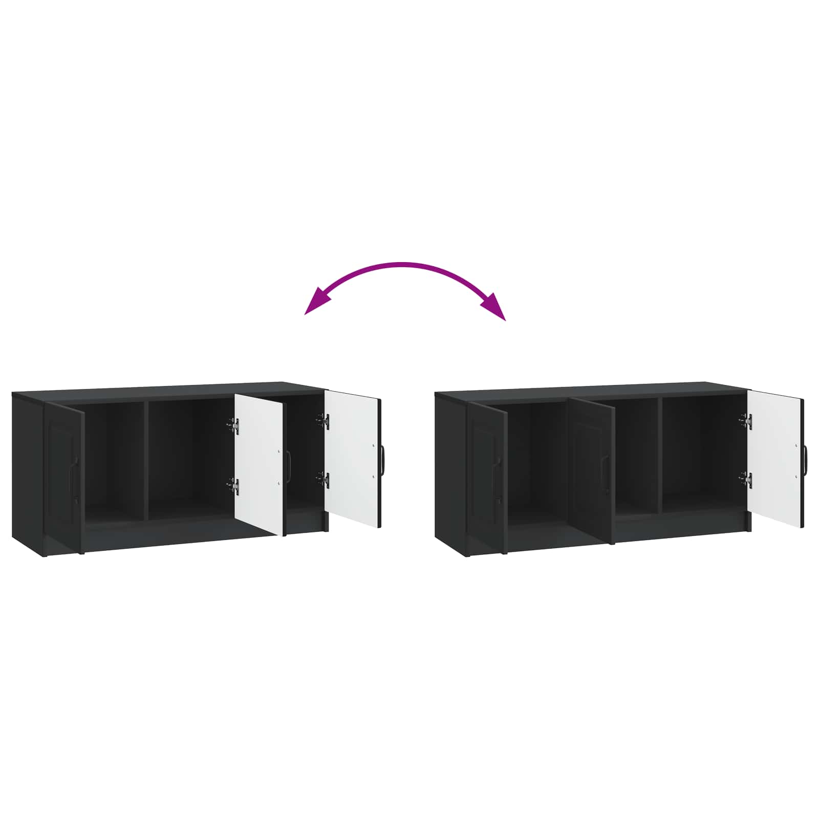 Meuble TV Noir 99 x 34,5 x 47 cm Bois d'ingénierie - XIOS