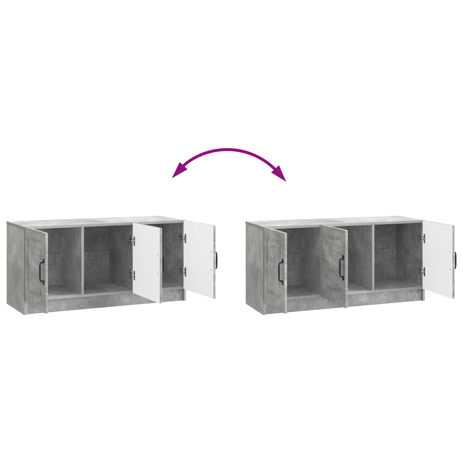 Meuble TV Gris béton 99 x 34,5 x 47 cm Bois d'ingénierie - XIOS