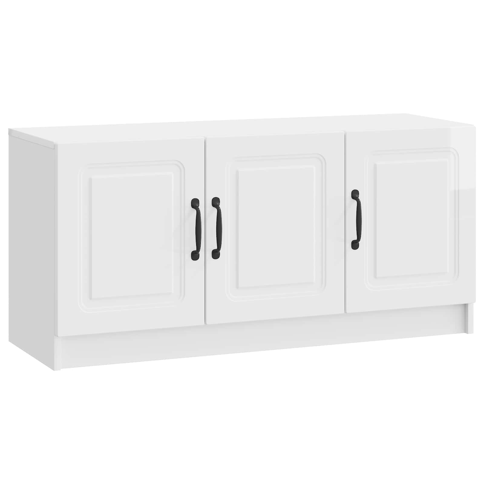 Meuble TV Blanc brillant 99 x 34,5 x 47 cm Bois d'ingénierie - XIOS