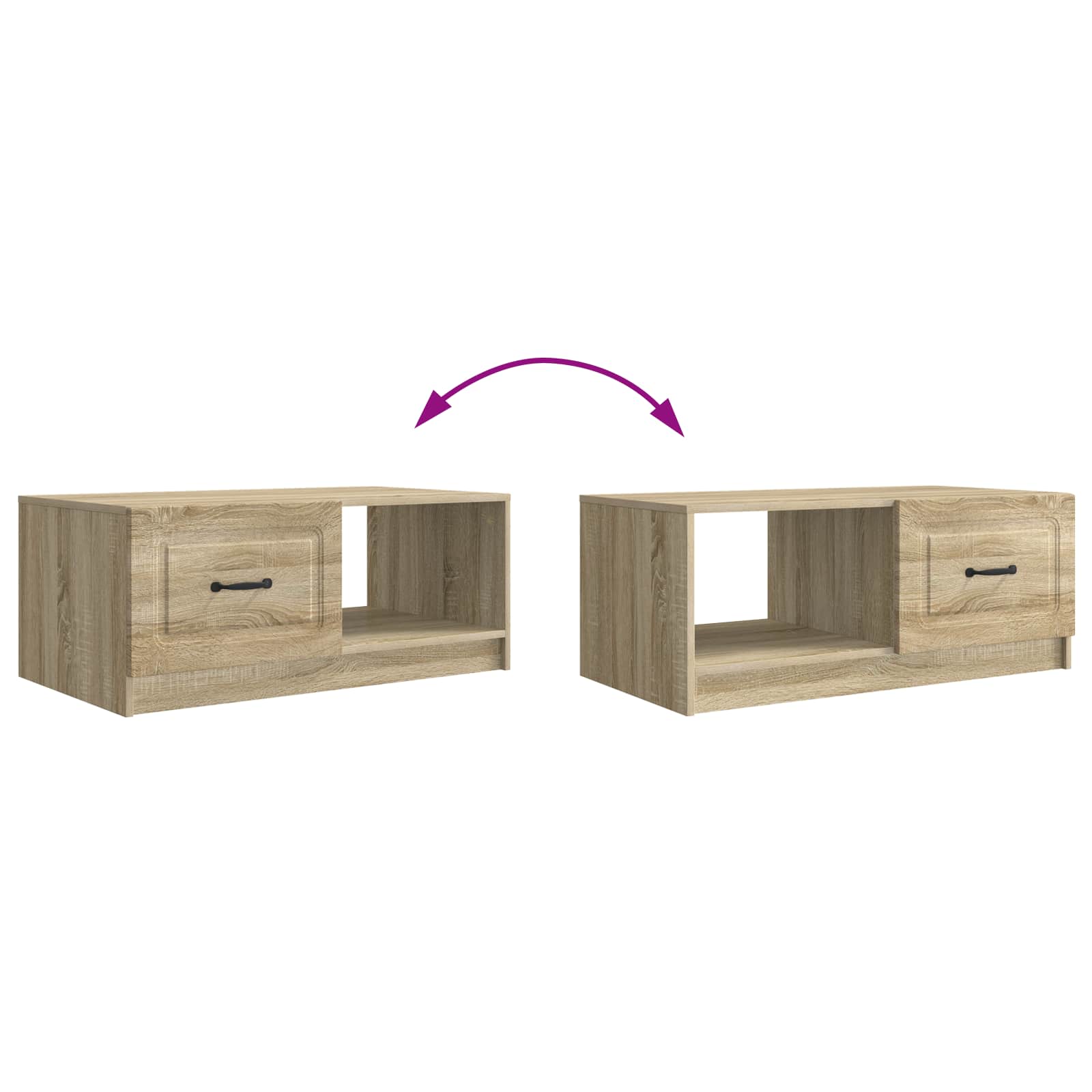 Table basse Chêne Sonoma 90 x 50 x 37 cm Bois d'ingénierie - XIOS
