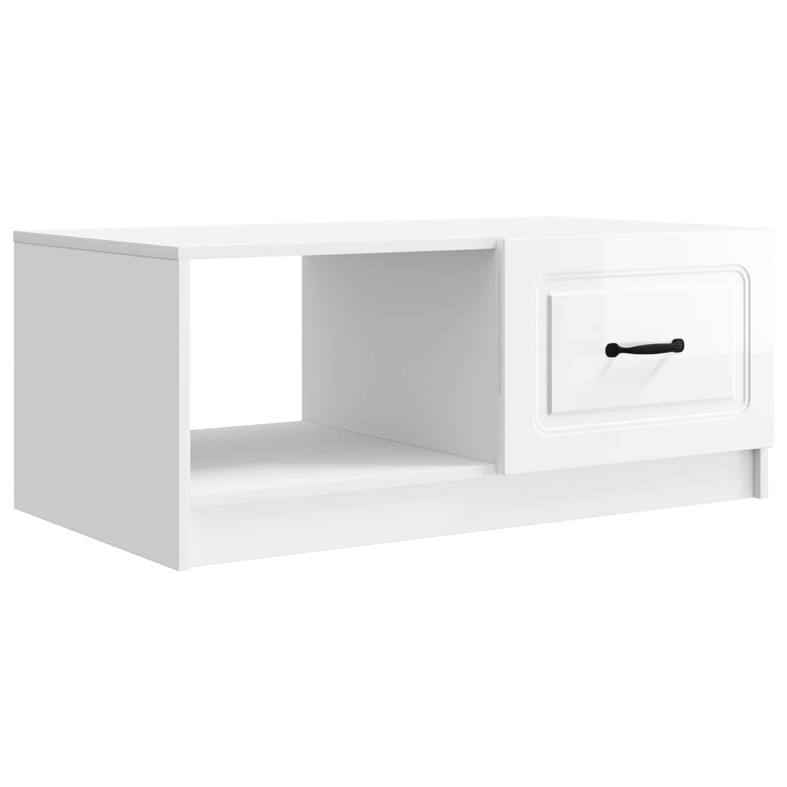 Table basse Blanc brillant 90 x 50 x 37 cm Bois d'ingénierie - XIOS