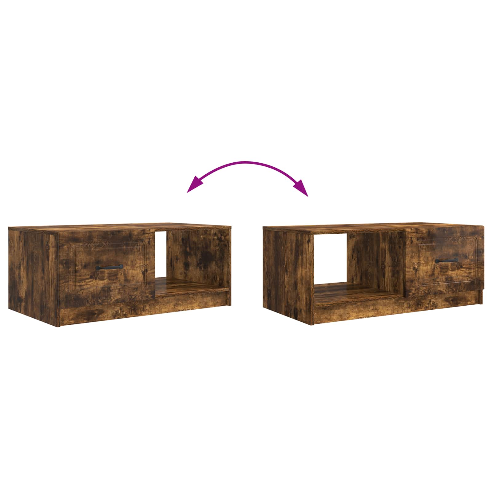 Table basse Chêne fumé 90 x 50 x 37 cm Bois d'ingénierie - XIOS