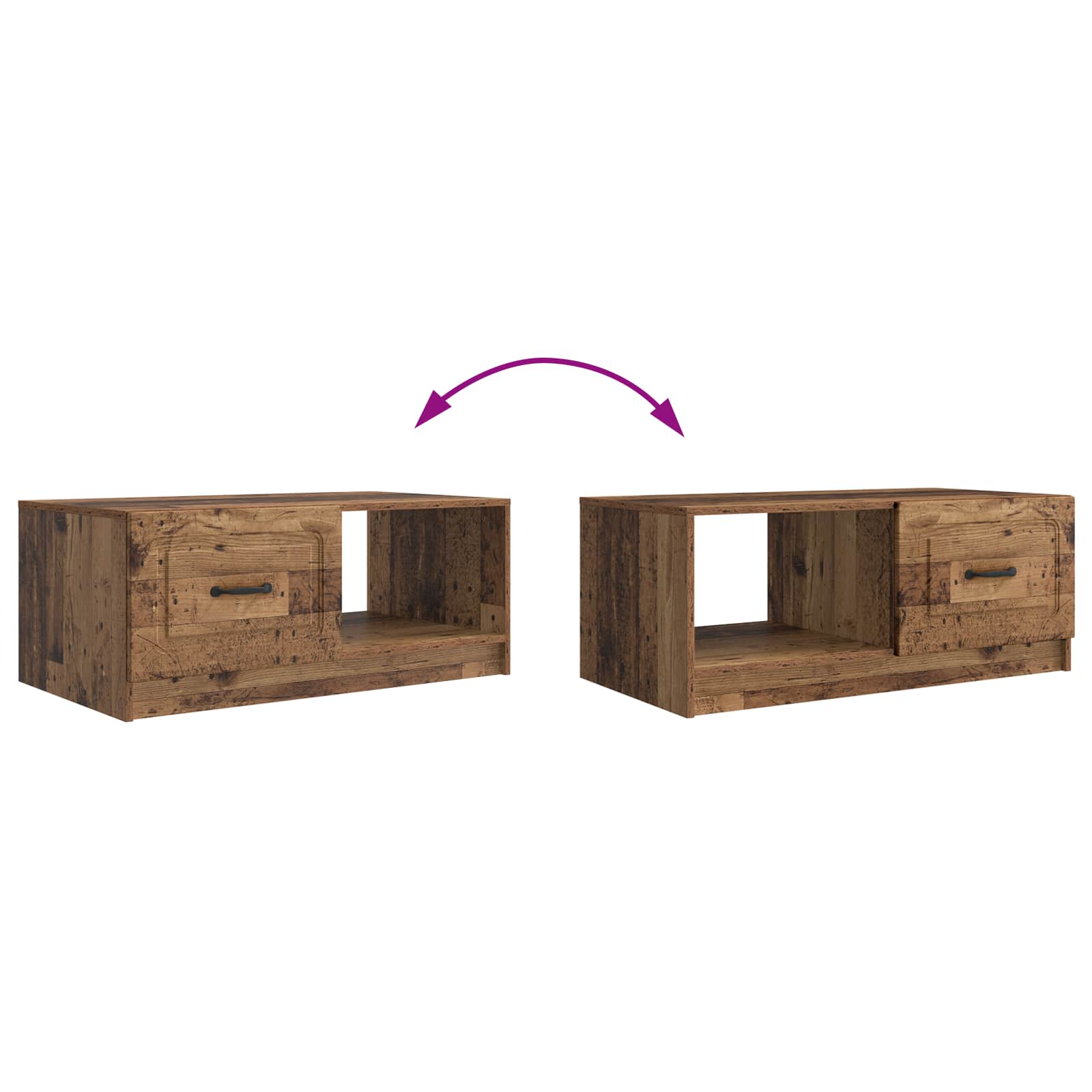 Table basse Bois ancien 90 x 50 x 37 cm Bois d'ingénierie - XIOS