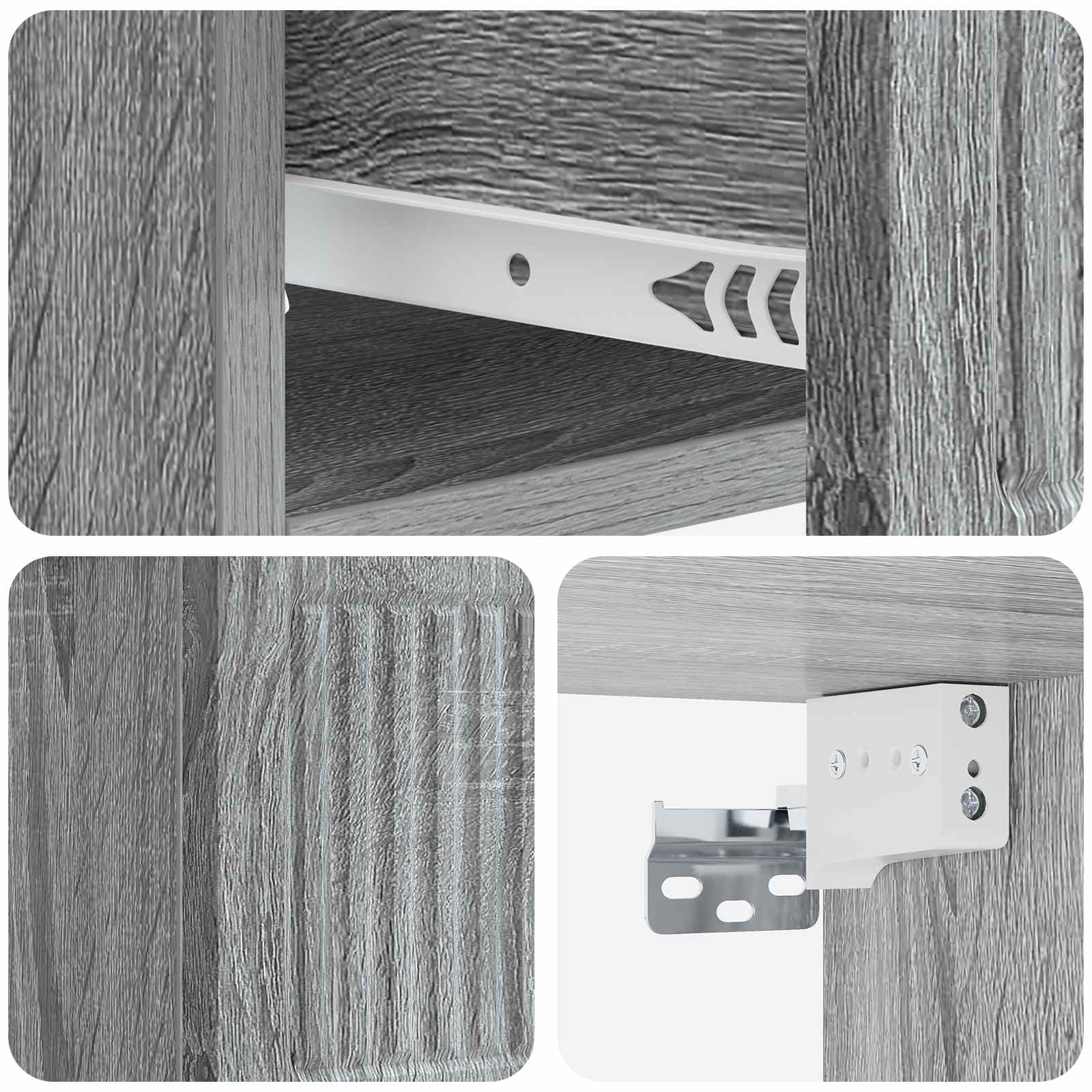 Cabinet de chevet mural 2 pcs Sonoma gris 33 x 34,5 x 20 cm - XIOS