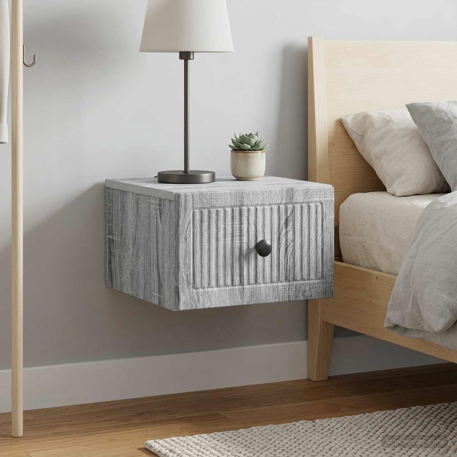 Cabinet de chevet mural 2 pcs Sonoma gris 33 x 34,5 x 20 cm - XIOS
