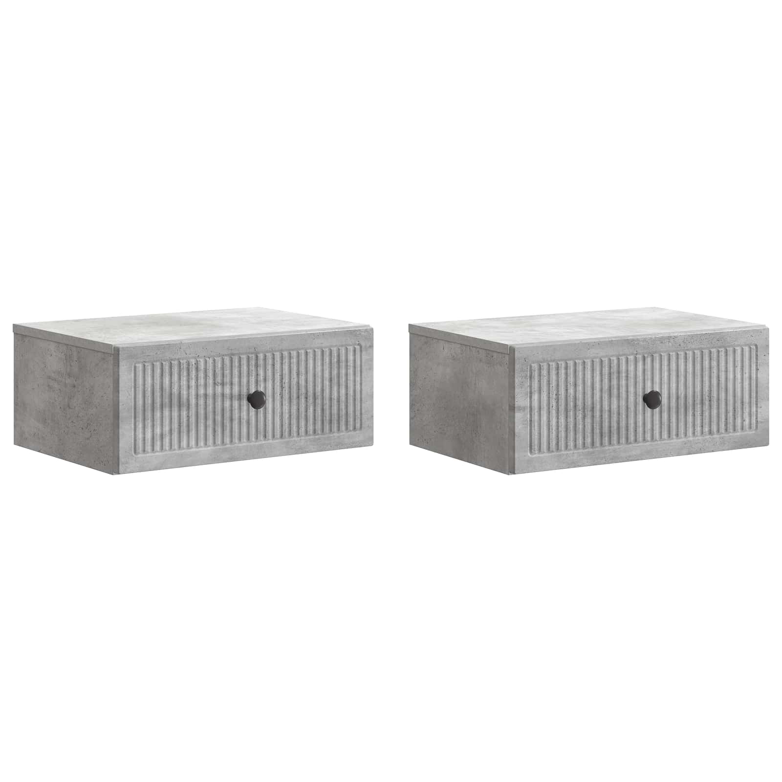 Cabinet de chevet 2 pcs Gris béton 49 x 34,5 x 20 cm - XIOS