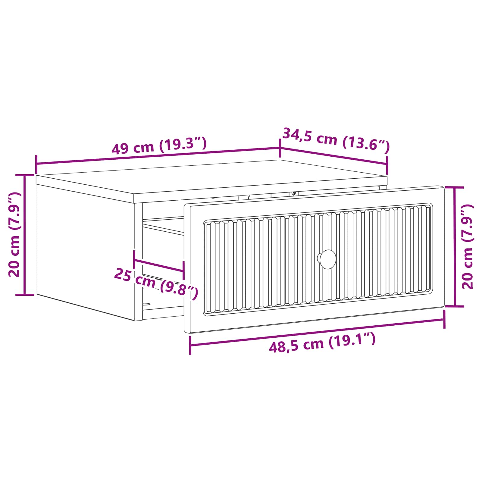 Cabinet de chevet 2 pcs Bois ancien 49 x 34,5 x 20 cm - XIOS