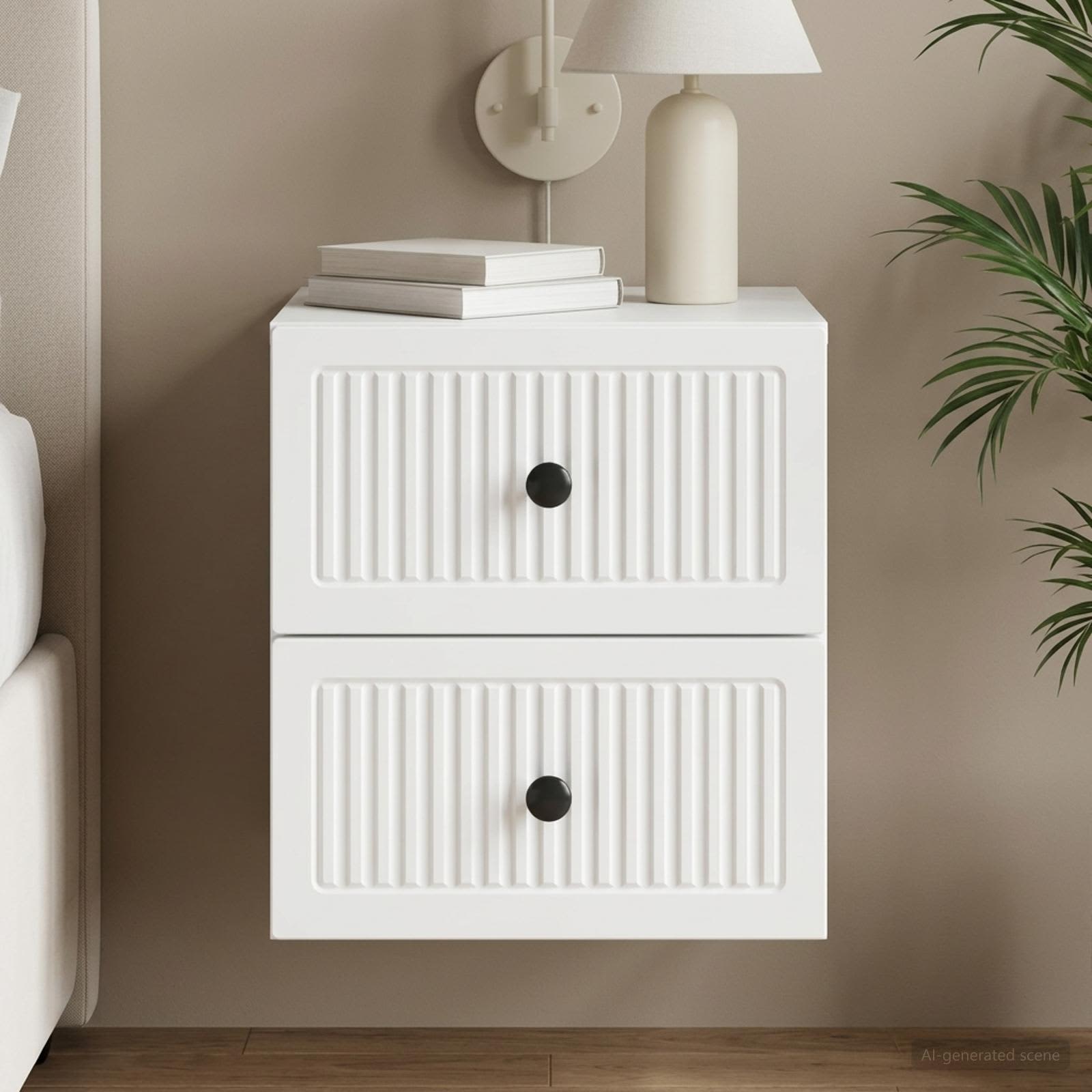 Cabinet de chevet mural avec tiroir Blanc 33 x 34,5 x 40 cm - XIOS