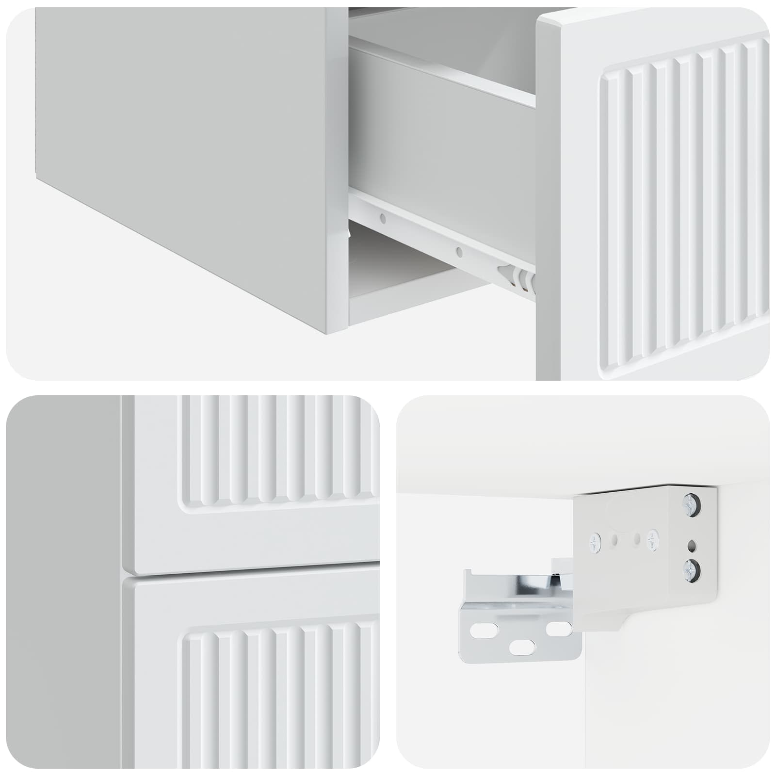 Cabinet de chevet mural 2 pcs Blanc 33 x 34,5 x 40 cm - XIOS