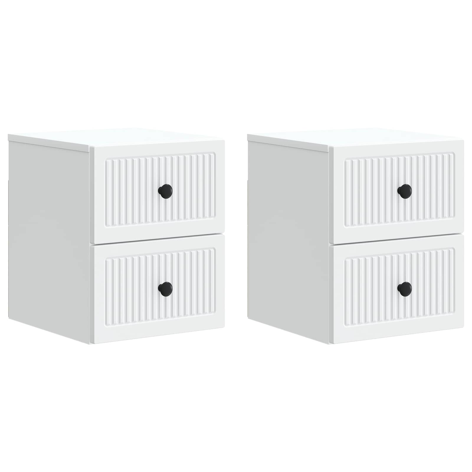 Cabinet de chevet mural 2 pcs Blanc 33 x 34,5 x 40 cm - XIOS