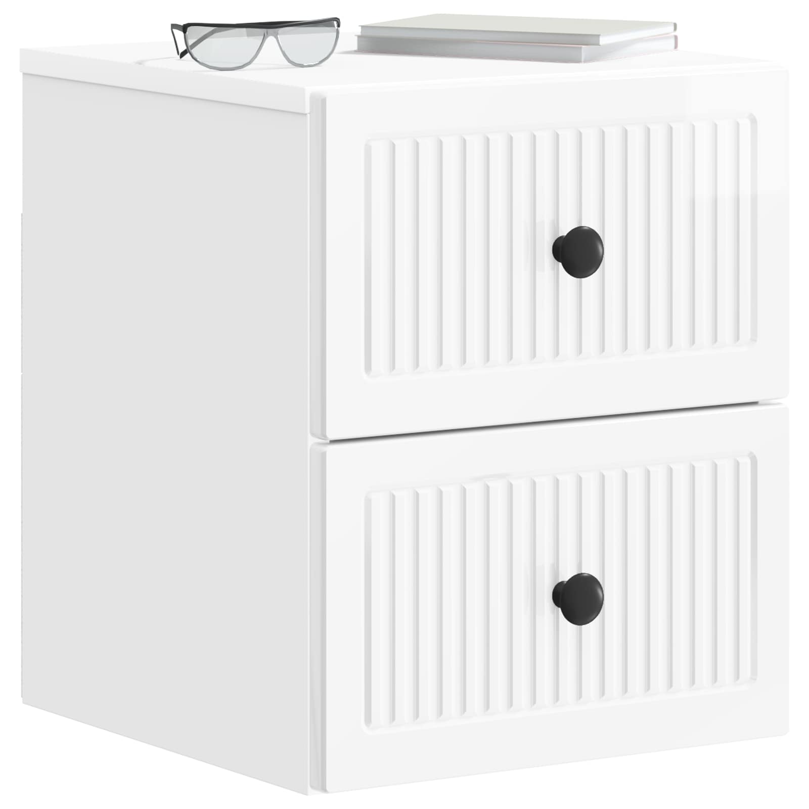 Cabinet de chevet mural 2 pcs Blanc brillant 33 x 34,5 x 40 cm - XIOS
