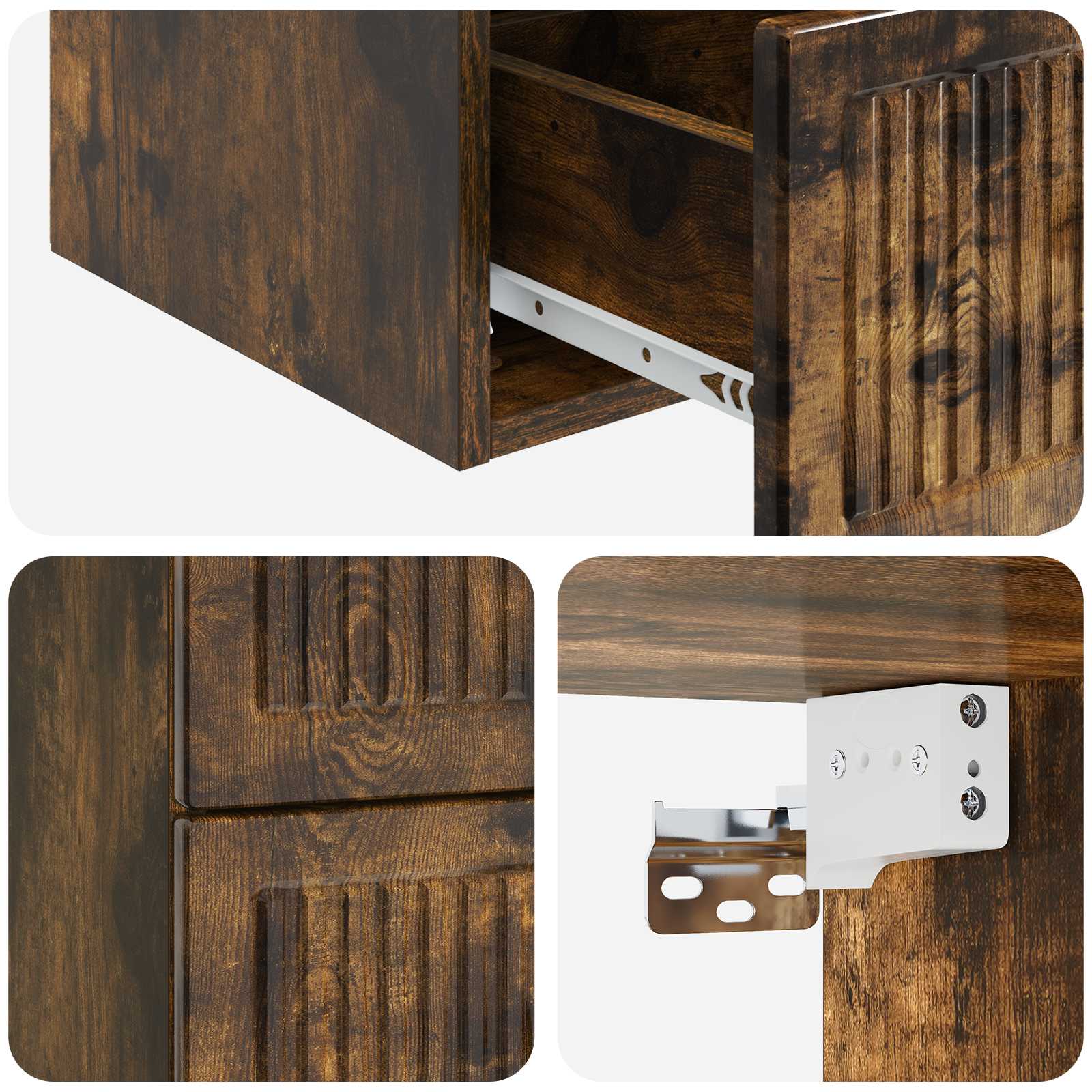 Cabinet de chevet mural 2 pcs Chêne fumé 33 x 34,5 x 40 cm - XIOS