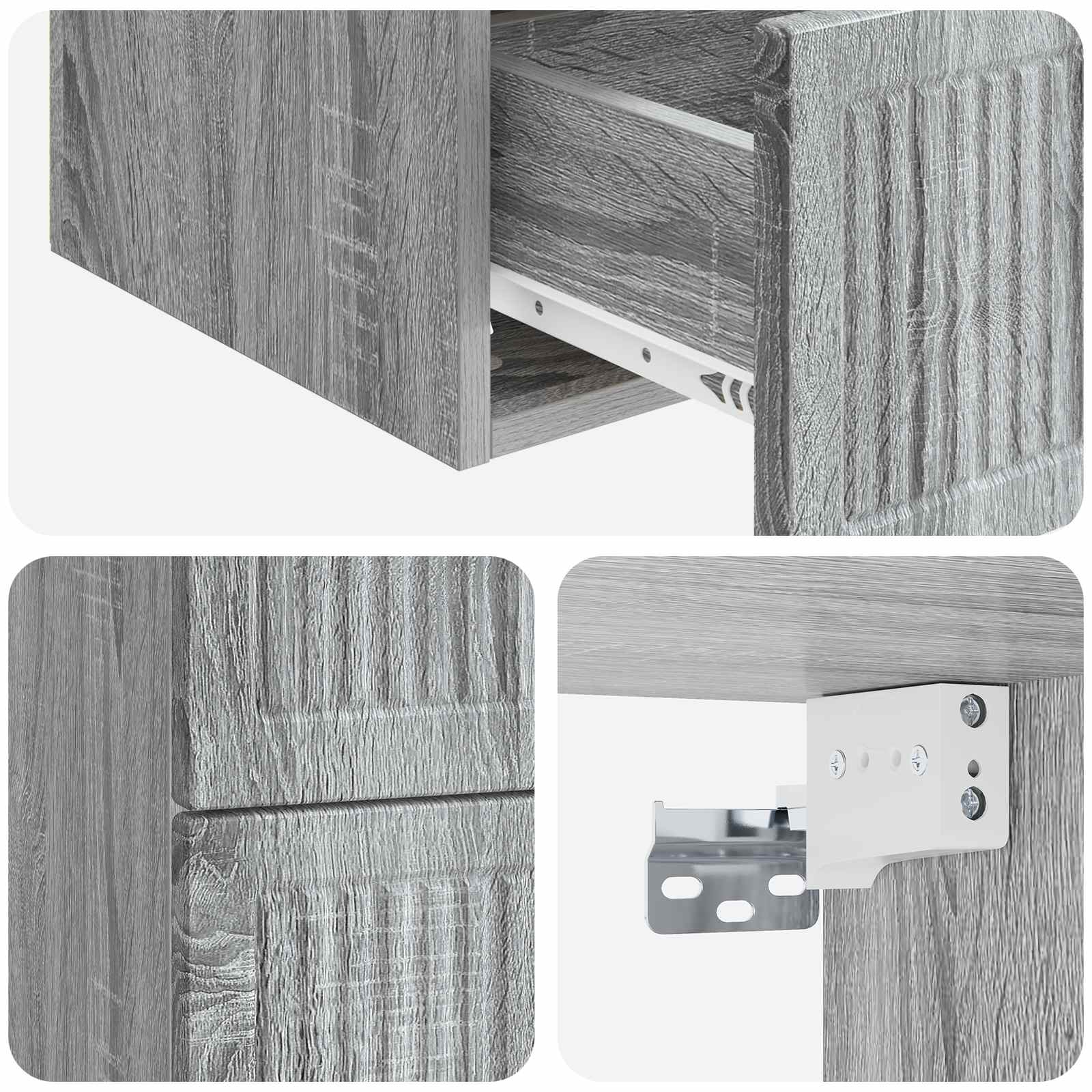 Cabinet de chevet mural 2 pcs Sonoma gris 33 x 34,5 x 40 cm - XIOS
