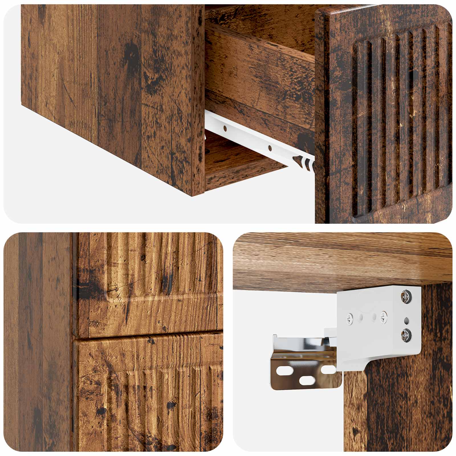 Cabinet de chevet mural 2 pcs Bois ancien 33 x 34,5 x 40 cm - XIOS