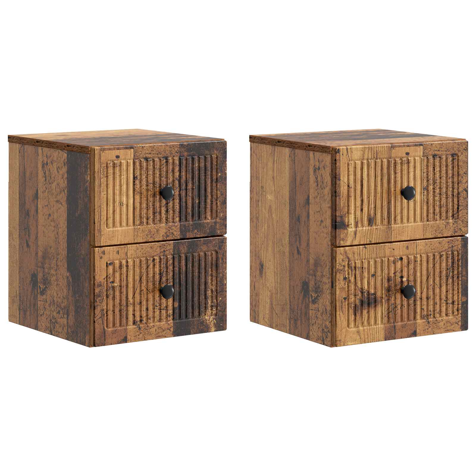 Cabinet de chevet mural 2 pcs Bois ancien 33 x 34,5 x 40 cm - XIOS