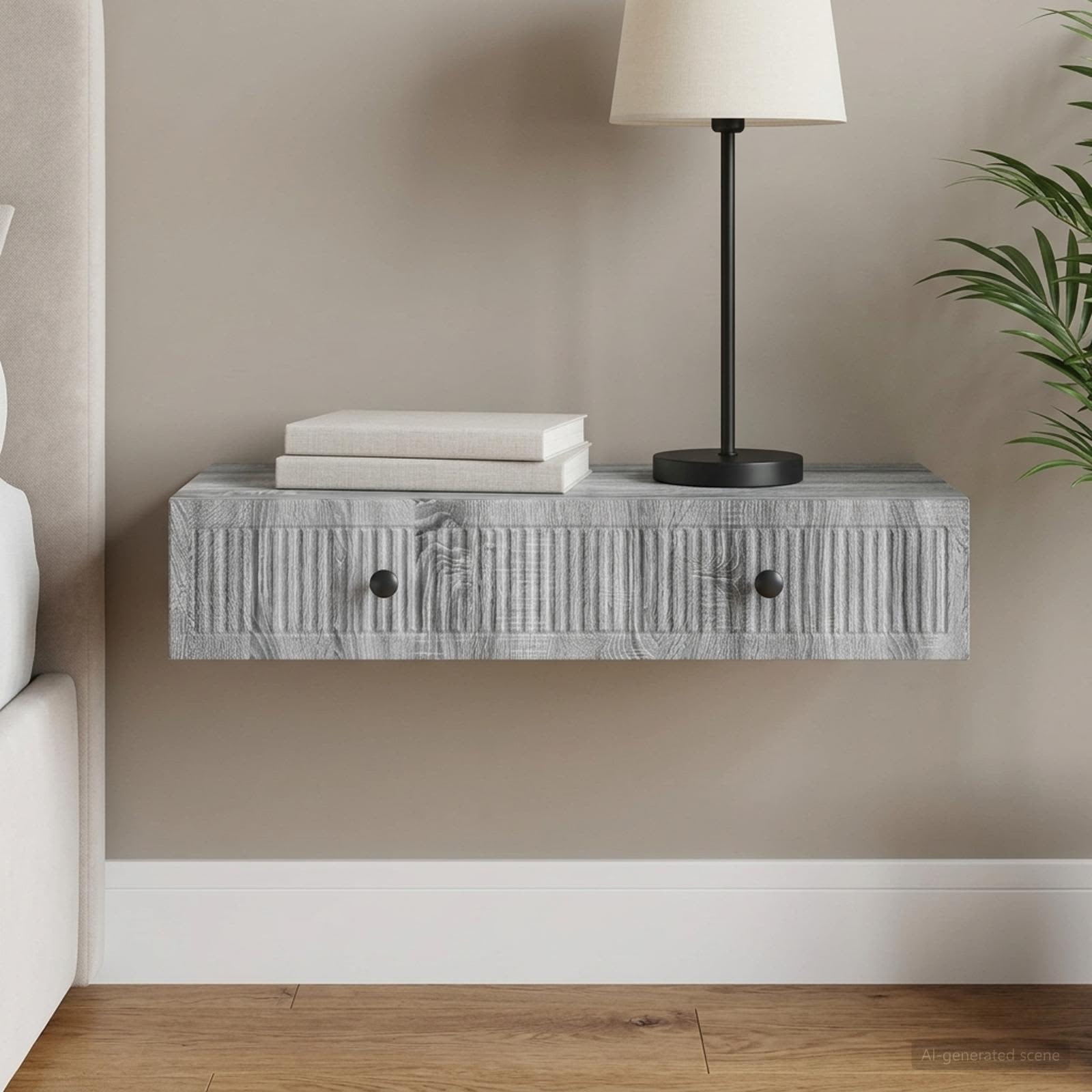 Table d'appoint murale Sonoma gris 87,5 x 34,5 x 17 cm - XIOS
