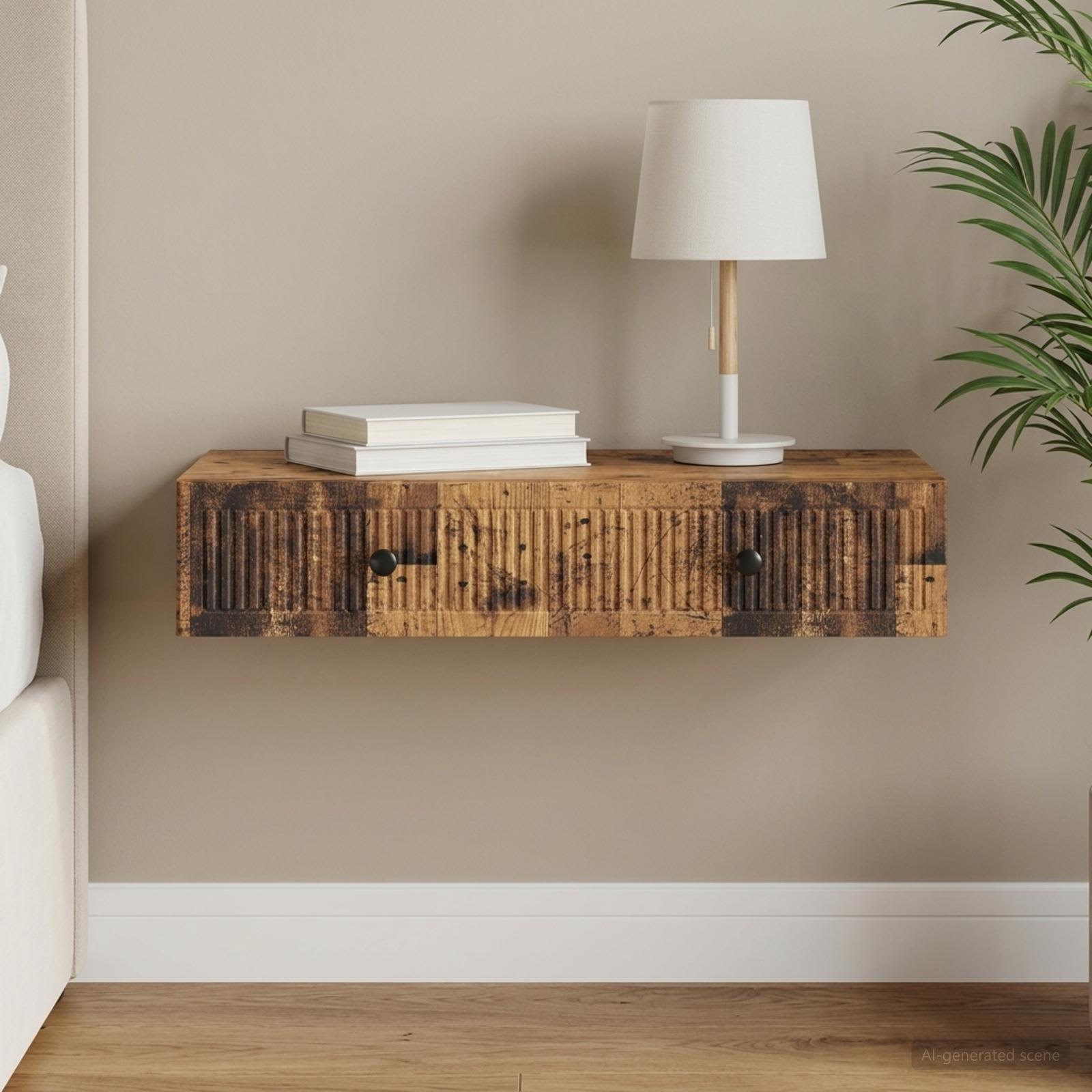 Table d'appoint murale Bois ancien 87,5 x 34,5 x 17 cm - XIOS