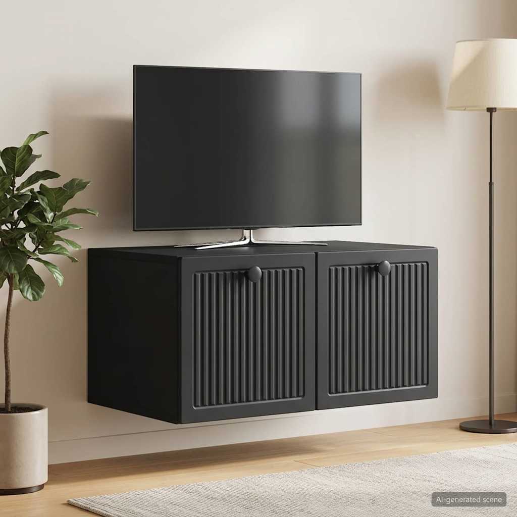Meuble TV mural Noir 59,5 x 41 x 30 cm Bois d'ingénierie - XIOS