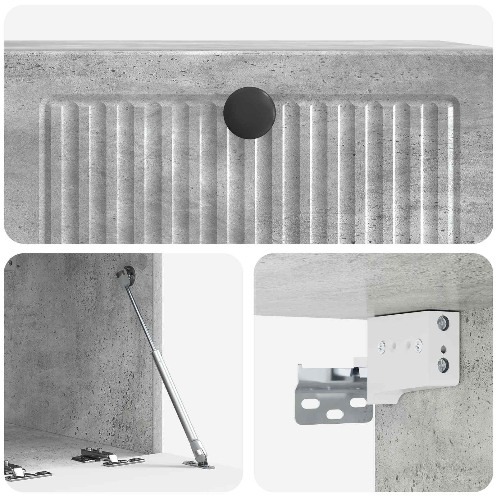 Meuble TV mural Gris béton 59,5 x 41 x 30 cm Bois d'ingénierie - XIOS
