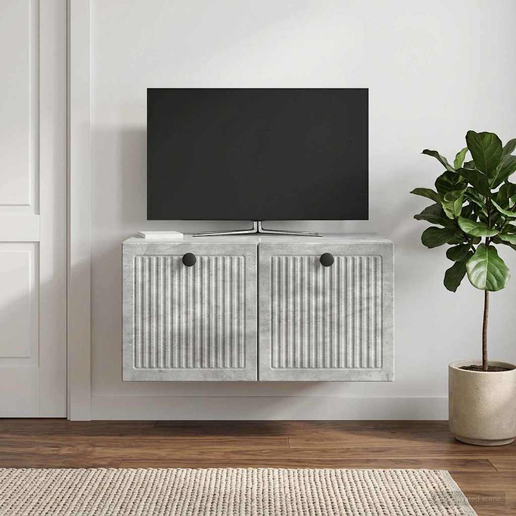 Meuble TV mural Gris béton 59,5 x 41 x 30 cm Bois d'ingénierie - XIOS
