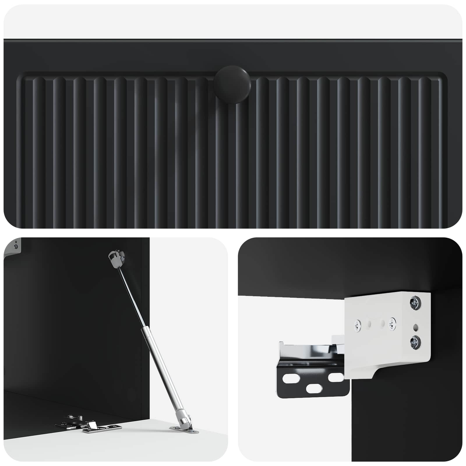 Meuble TV mural Noir 78,5 x 41 x 30 cm Bois d'ingénierie - XIOS