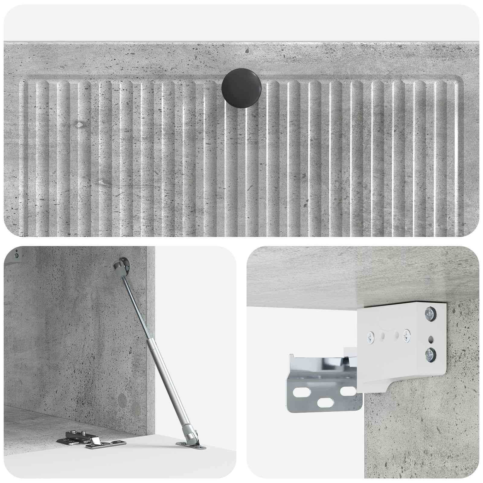 Meuble TV mural Gris béton 78,5 x 41 x 30 cm Bois d'ingénierie - XIOS